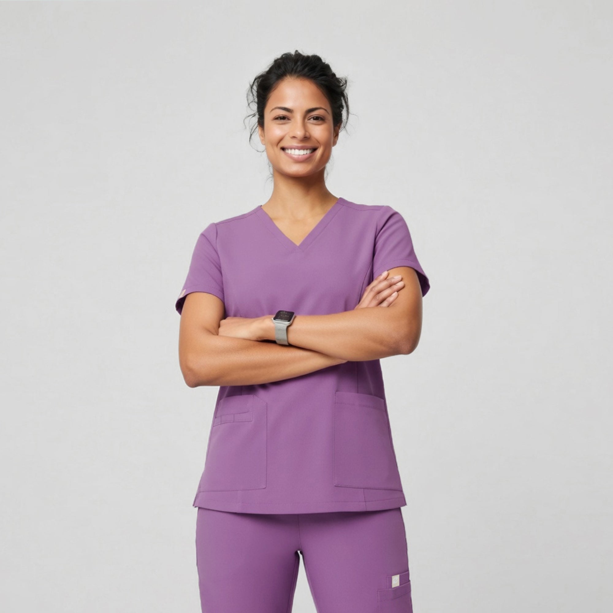 Image of Zenir | Women's Signature Straight Scrub Pants - Mauve Pink