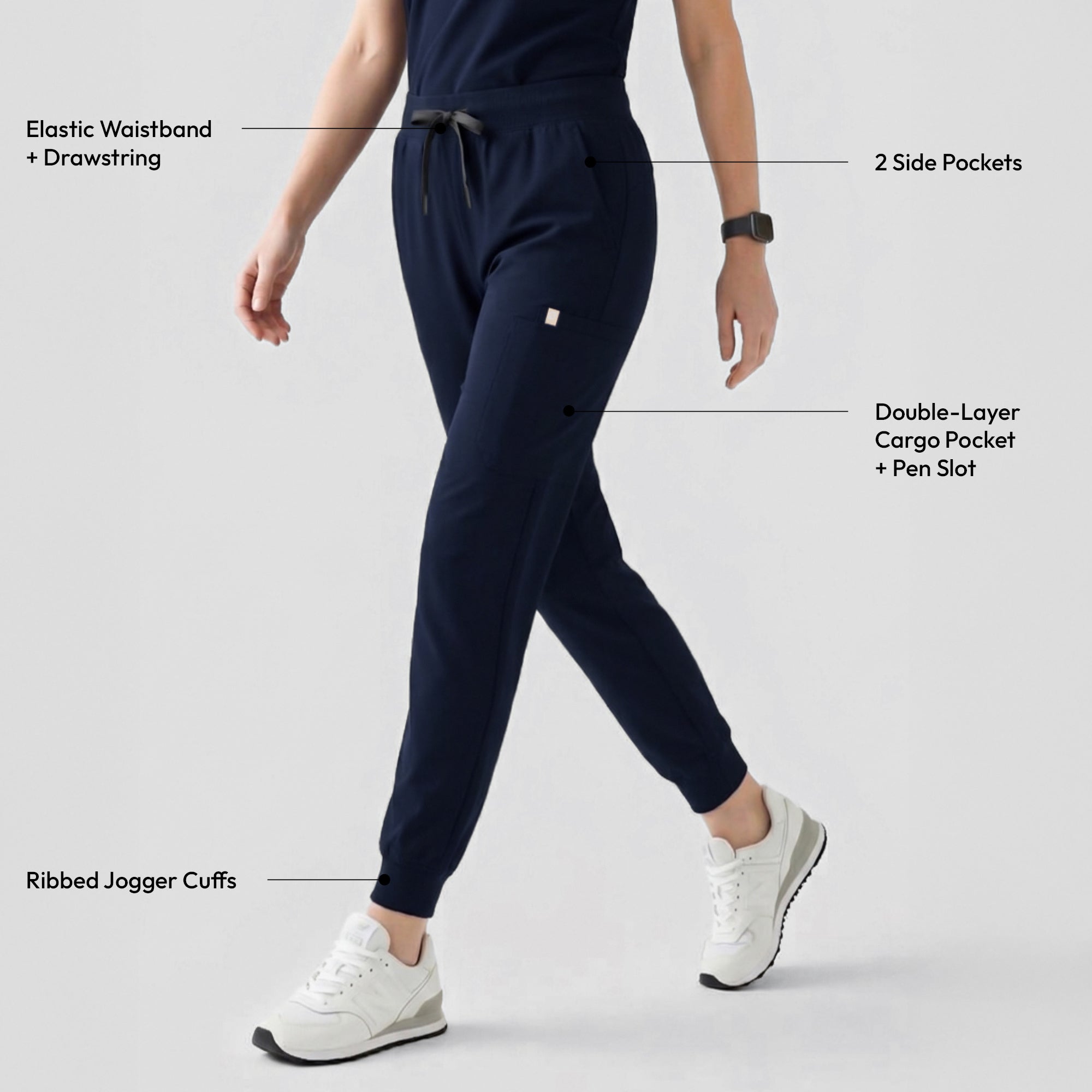 Image of Zenir | Women's Easy-Fit Jogger Scrub Pants - Navy