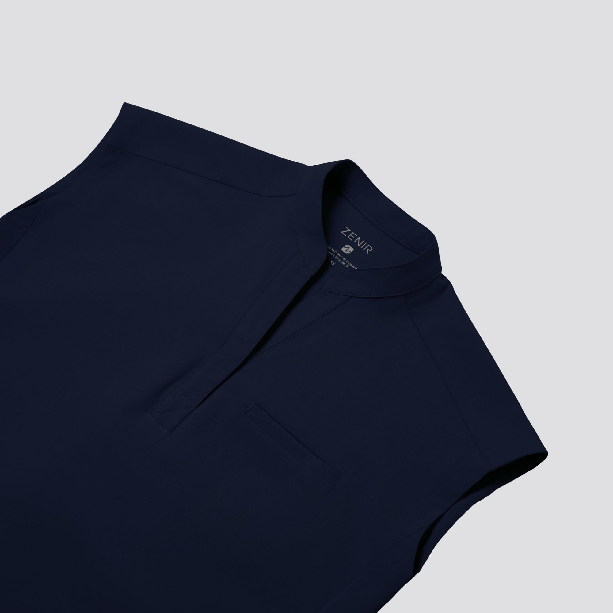 Image of Zenir | Women's Mandarin Collar Scrub Top - Navy