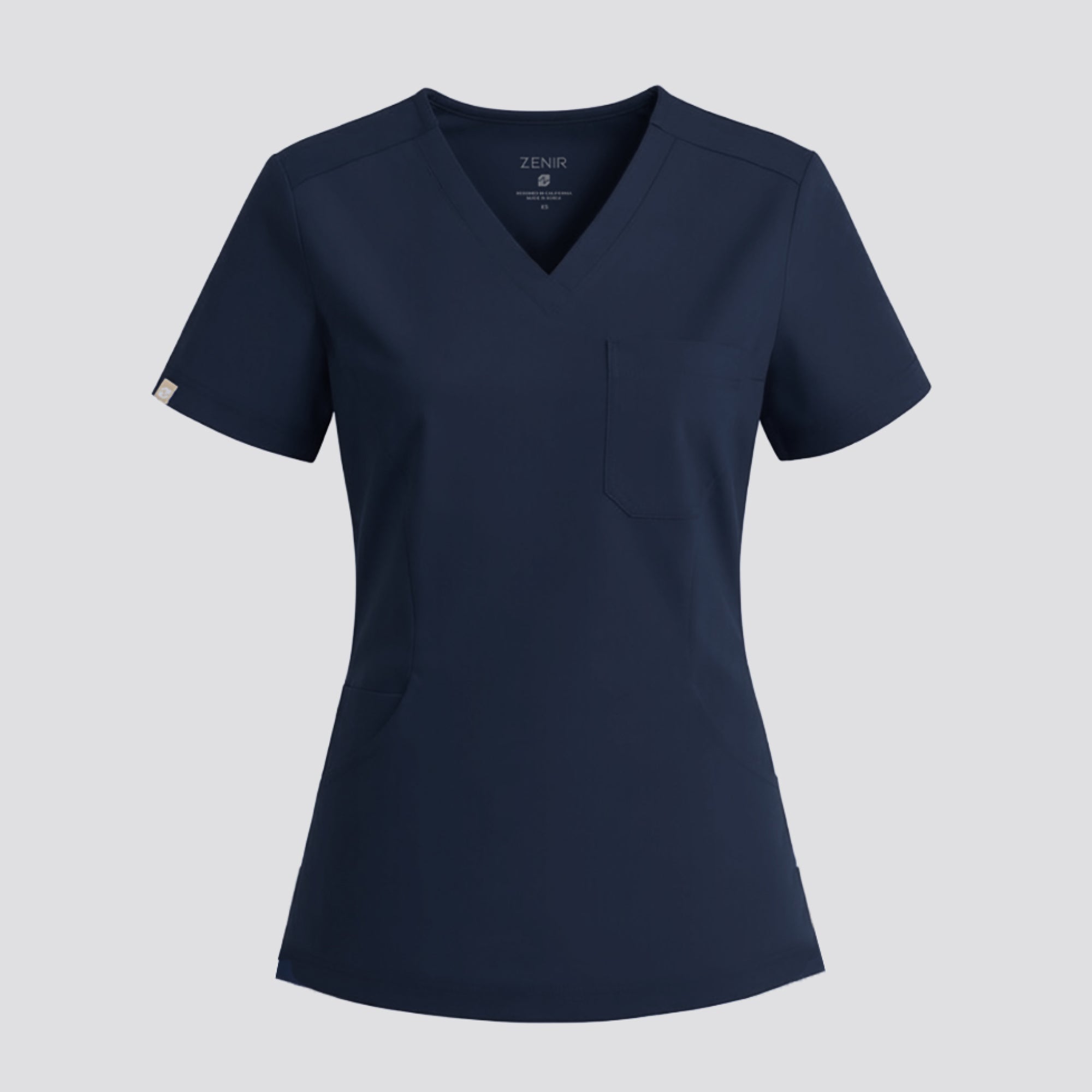Image of Zenir | Women's Soft Stretch Scrub Top - Navy