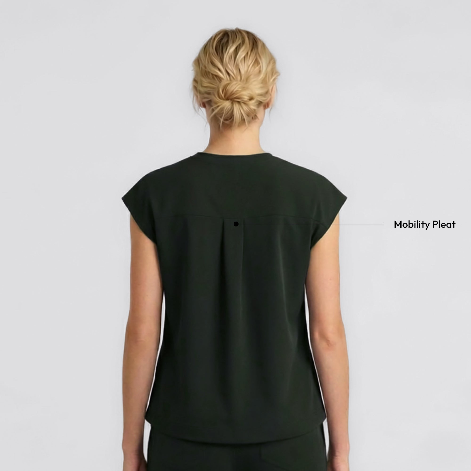 Image of Zenir | Women's Soft Stretch Crewneck Scrub Top - Olive Green