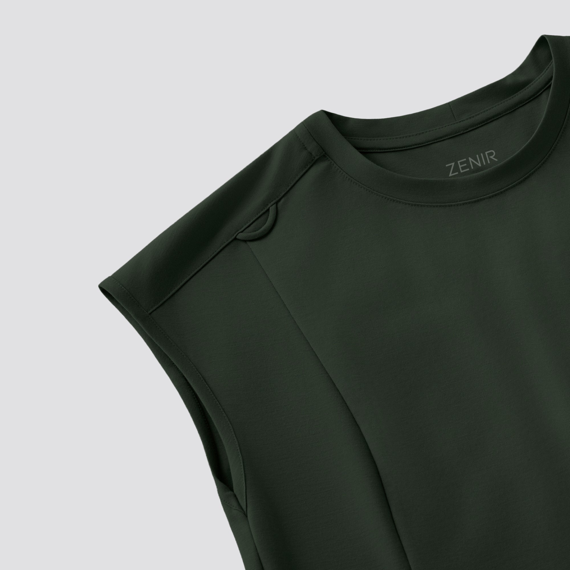 Image of Zenir | Women's Soft Stretch Crewneck Scrub Top - Olive Green