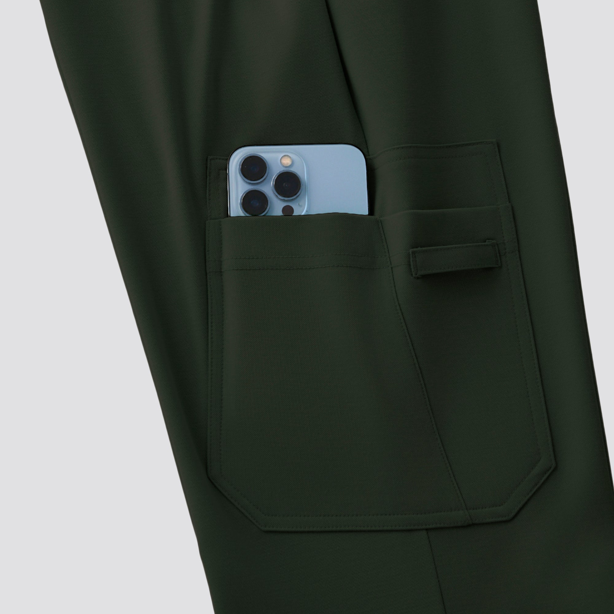 Image of Zenir | Women's Soft Stretch High Waisted Flare Scrub Pants - Olive Green