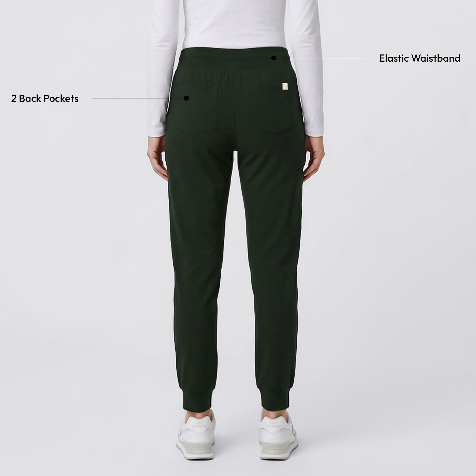 Image of Zenir | Women's Soft Stretch High Waisted Jogger Scrub Pants - Olive Green