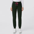 Zenir | Women's Soft Stretch High Waisted Jogger Scrub Pants - Olive Green