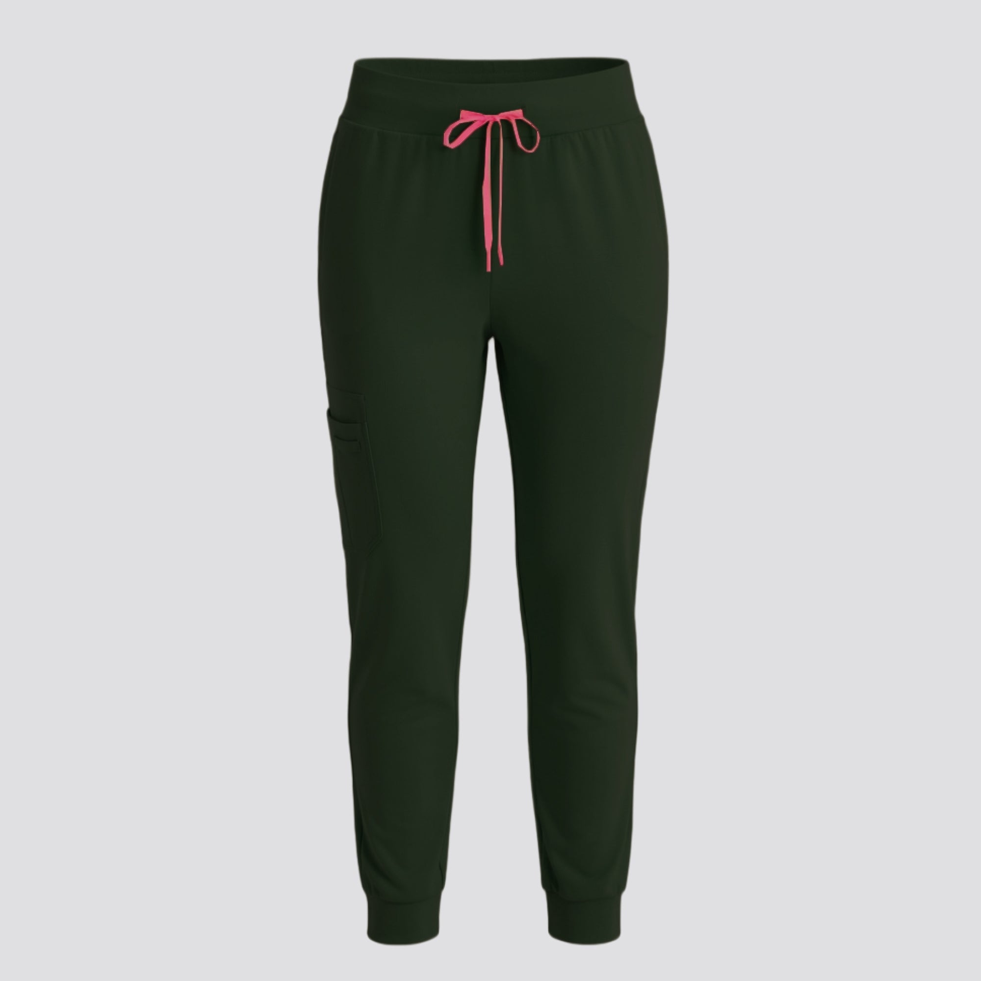 Image of Zenir | Women's Soft Stretch High Waisted Jogger Scrub Pants - Olive Green