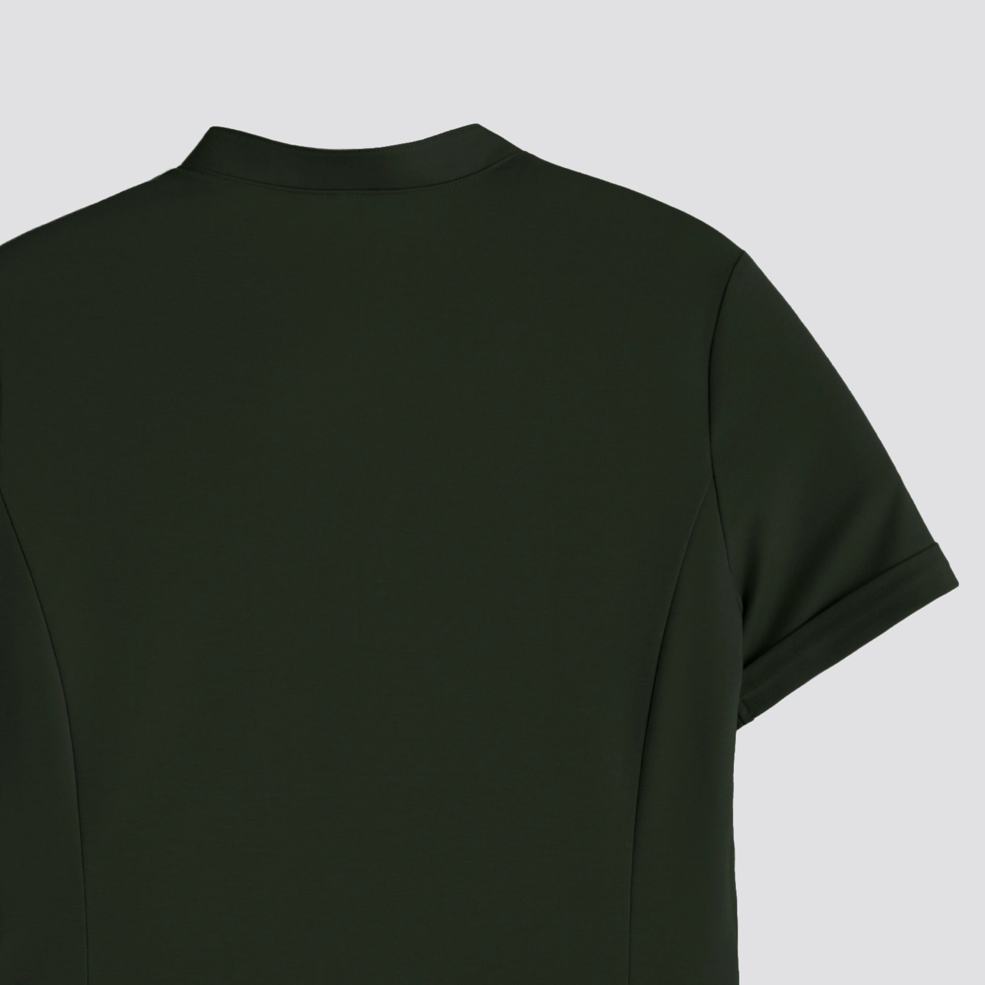 Image of Zenir | Women's Soft Stretch Notched Scrub Top - Olive Green