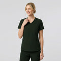 Zenir | Women's Soft Stretch Scrub Top - Olive Green