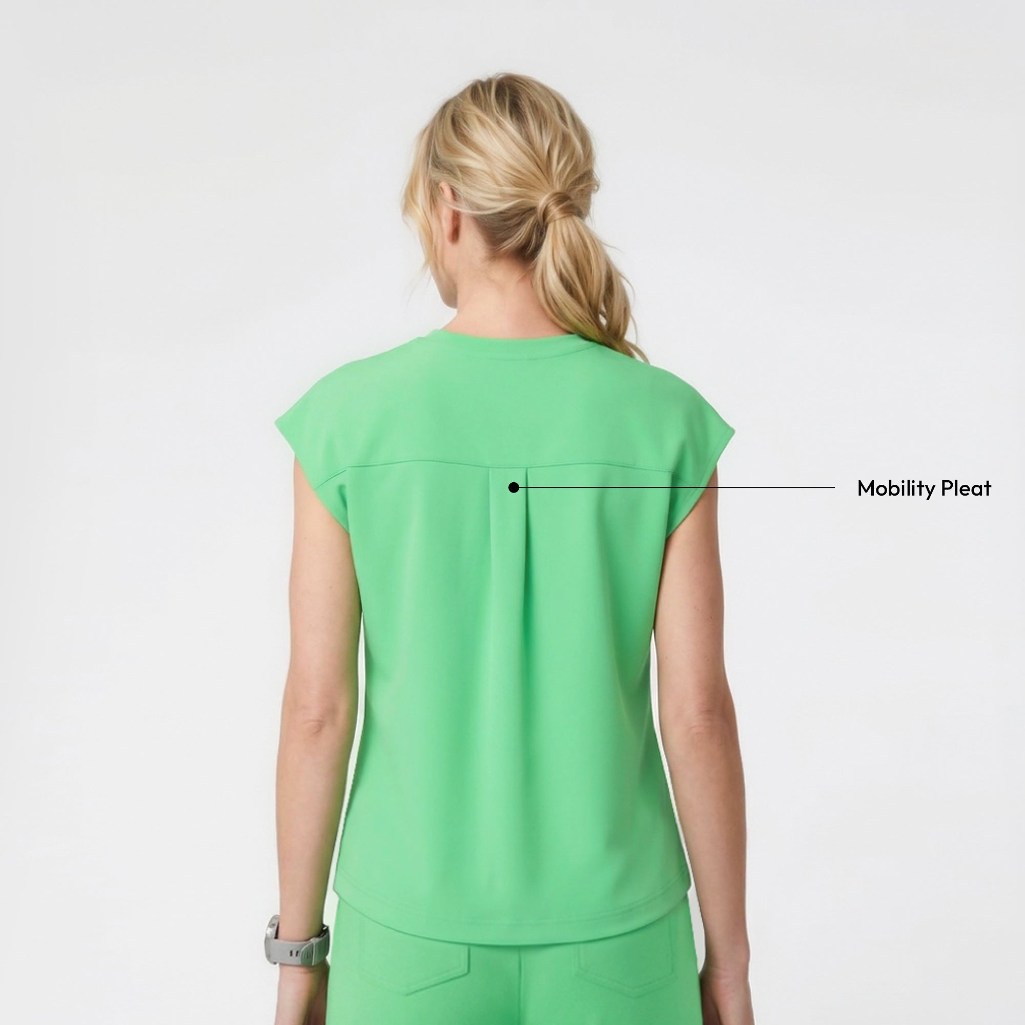 Image of Zenir | Women's Soft Stretch Crewneck Scrub Top - Pistachio Green