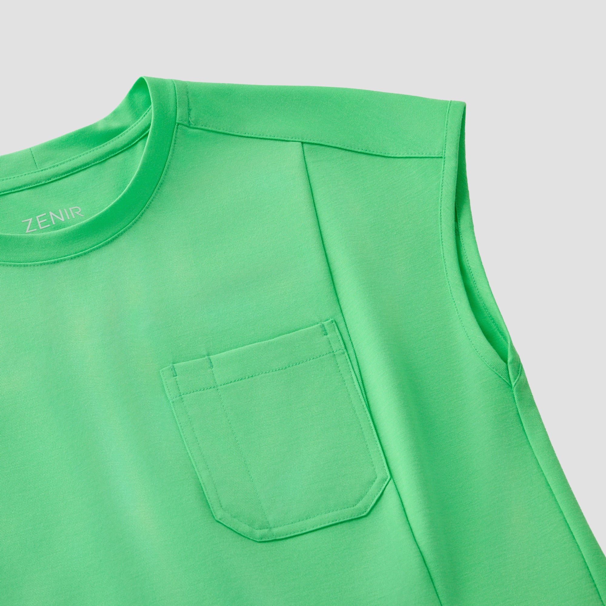 Image of Zenir | Women's Soft Stretch Crewneck Scrub Top - Pistachio Green