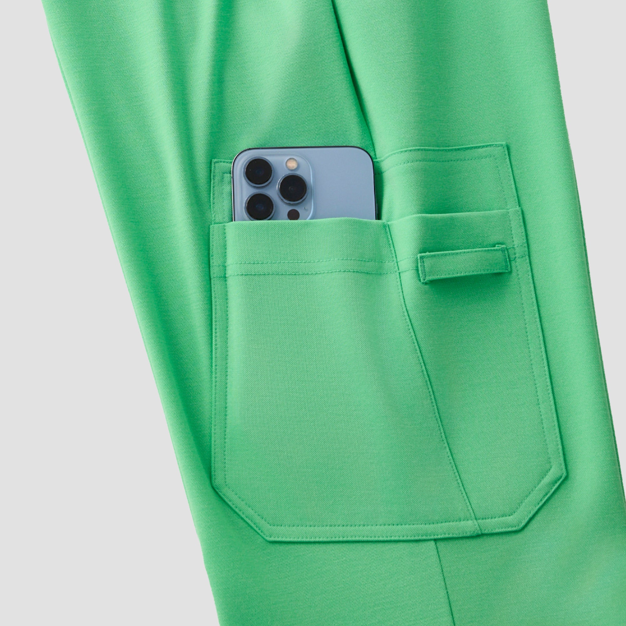 Image of Zenir | Women's Soft Stretch High Waisted Flare Scrub Pants - Pistachio Green