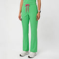 Zenir | Women's Soft Stretch High Waisted Flare Scrub Pants - Pistachio Green