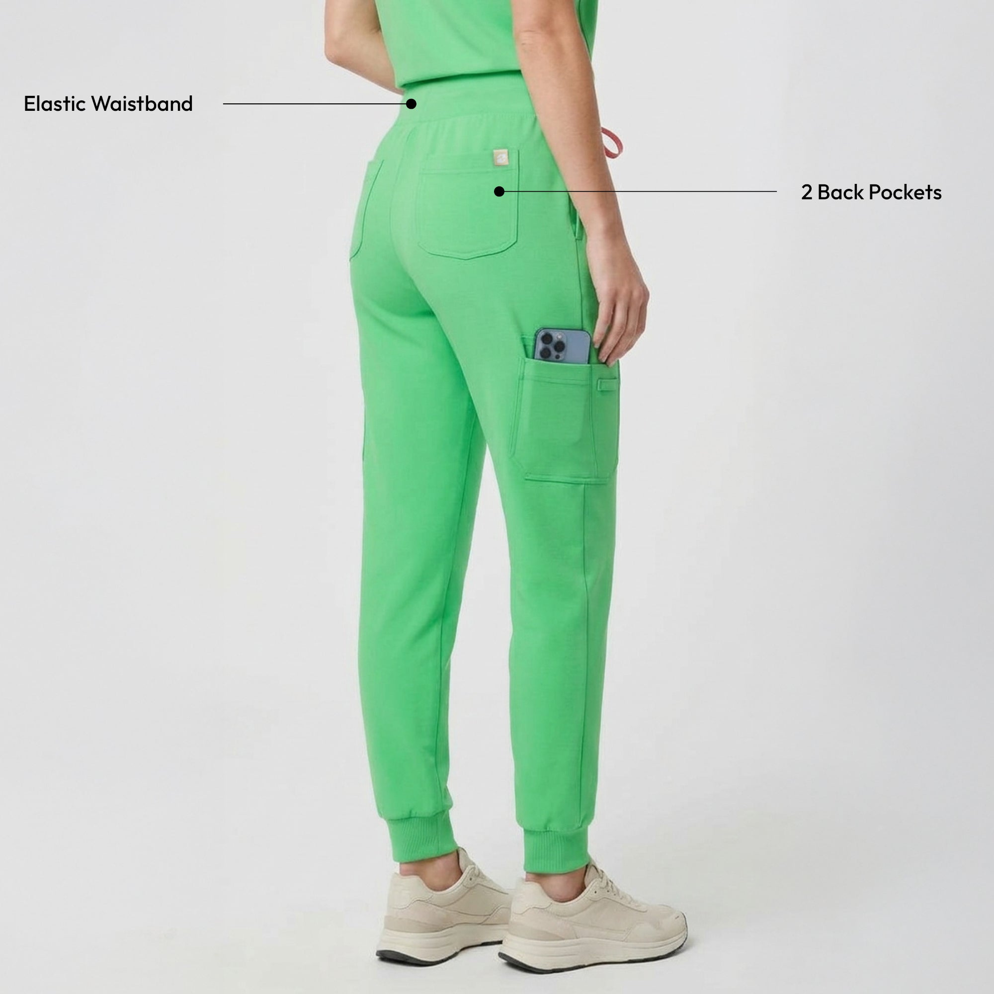Image of Zenir | Women's Soft Stretch High Waisted Jogger Scrub Pants - Pistachio Green
