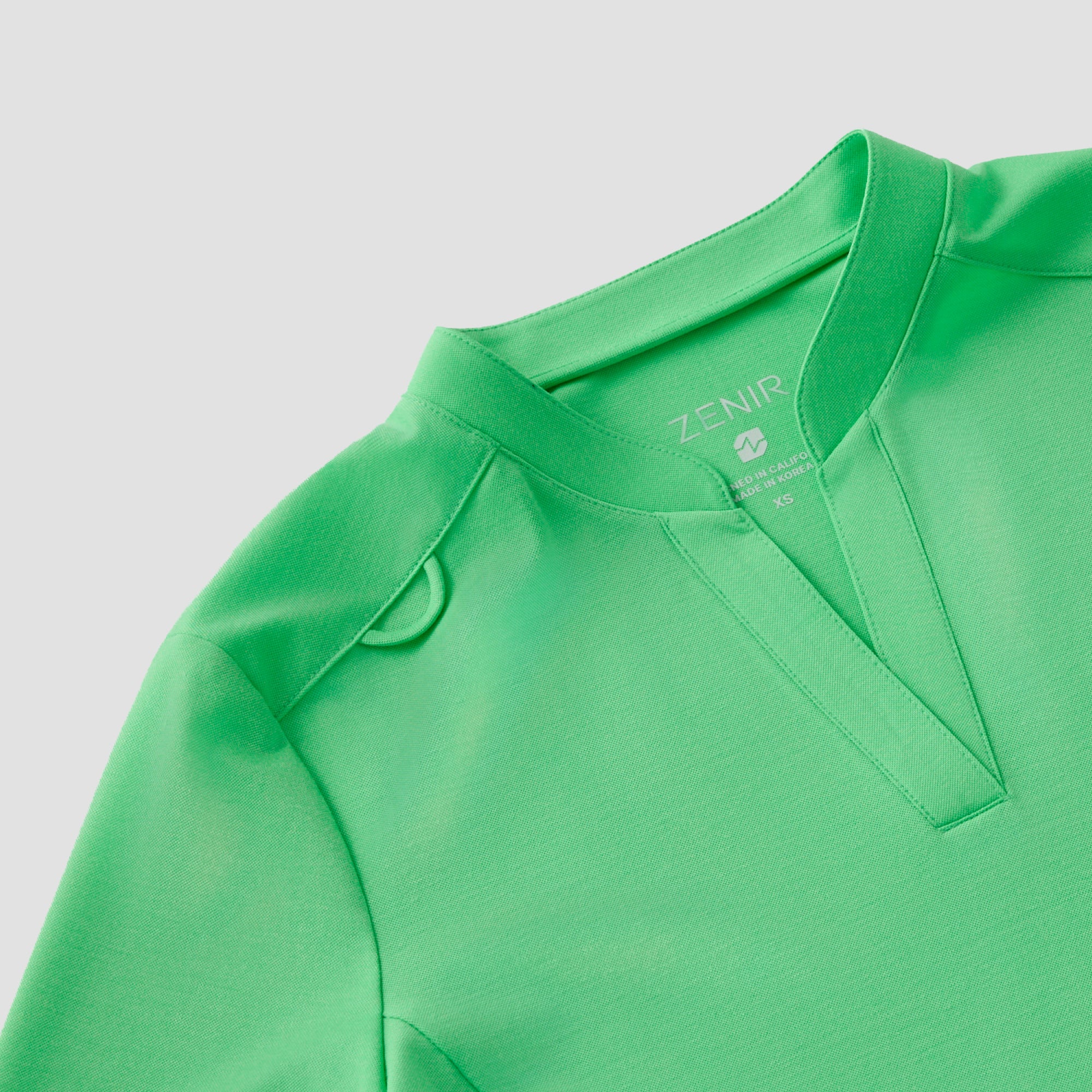 Image of Zenir | Women's Soft Stretch Notched Scrub Top - Pistachio Green