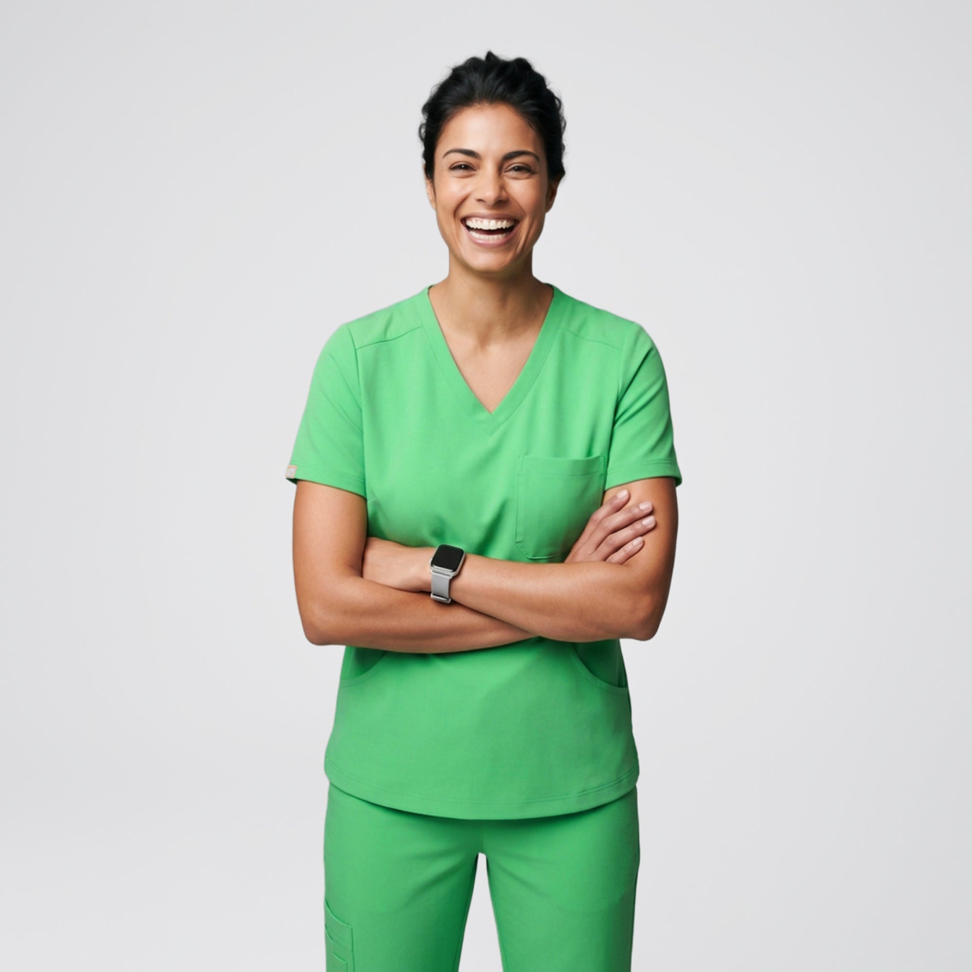 Image of Zenir | Women's Soft Stretch Scrub Top - Pistachio Green