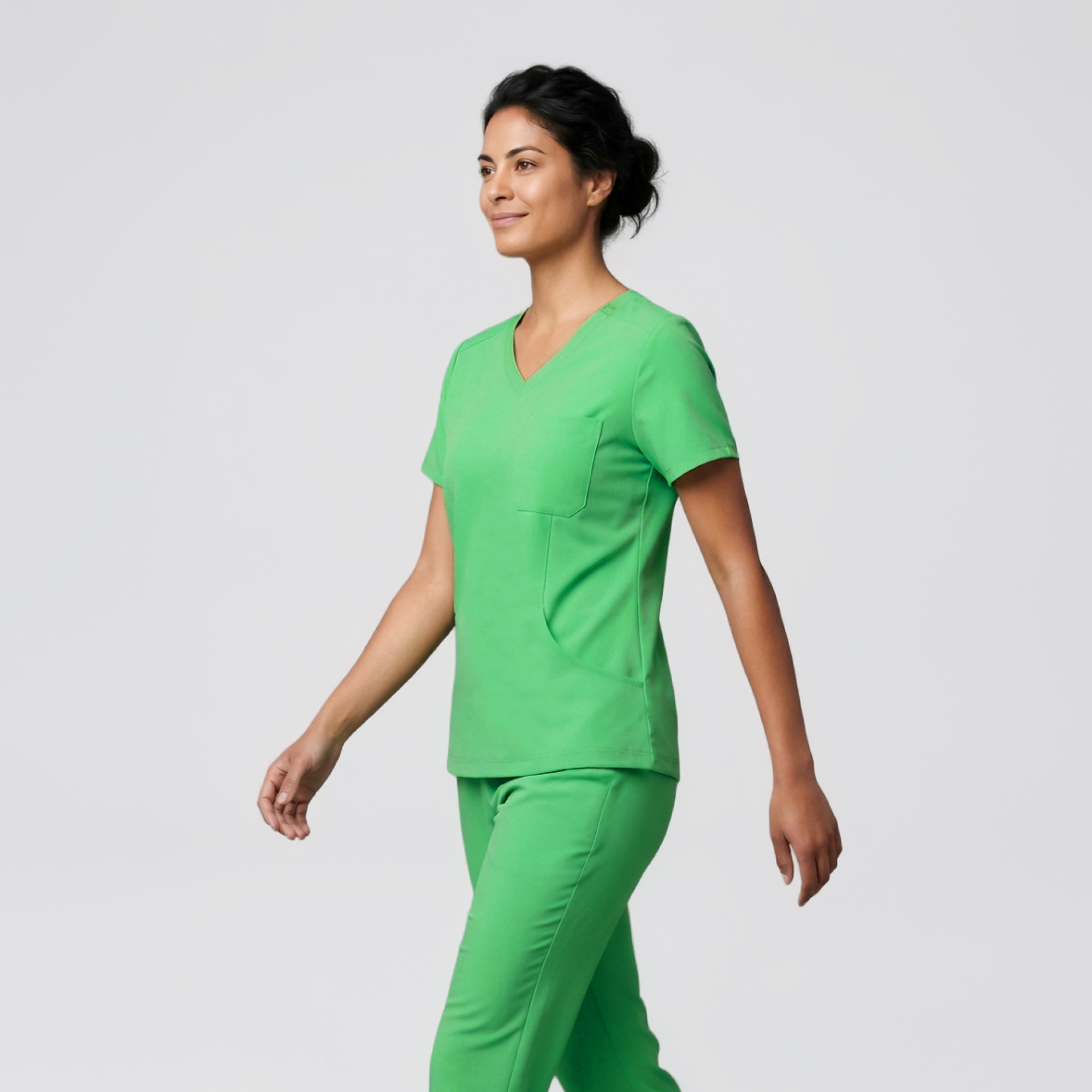 Image of Zenir | Women's Soft Stretch Scrub Top - Pistachio Green