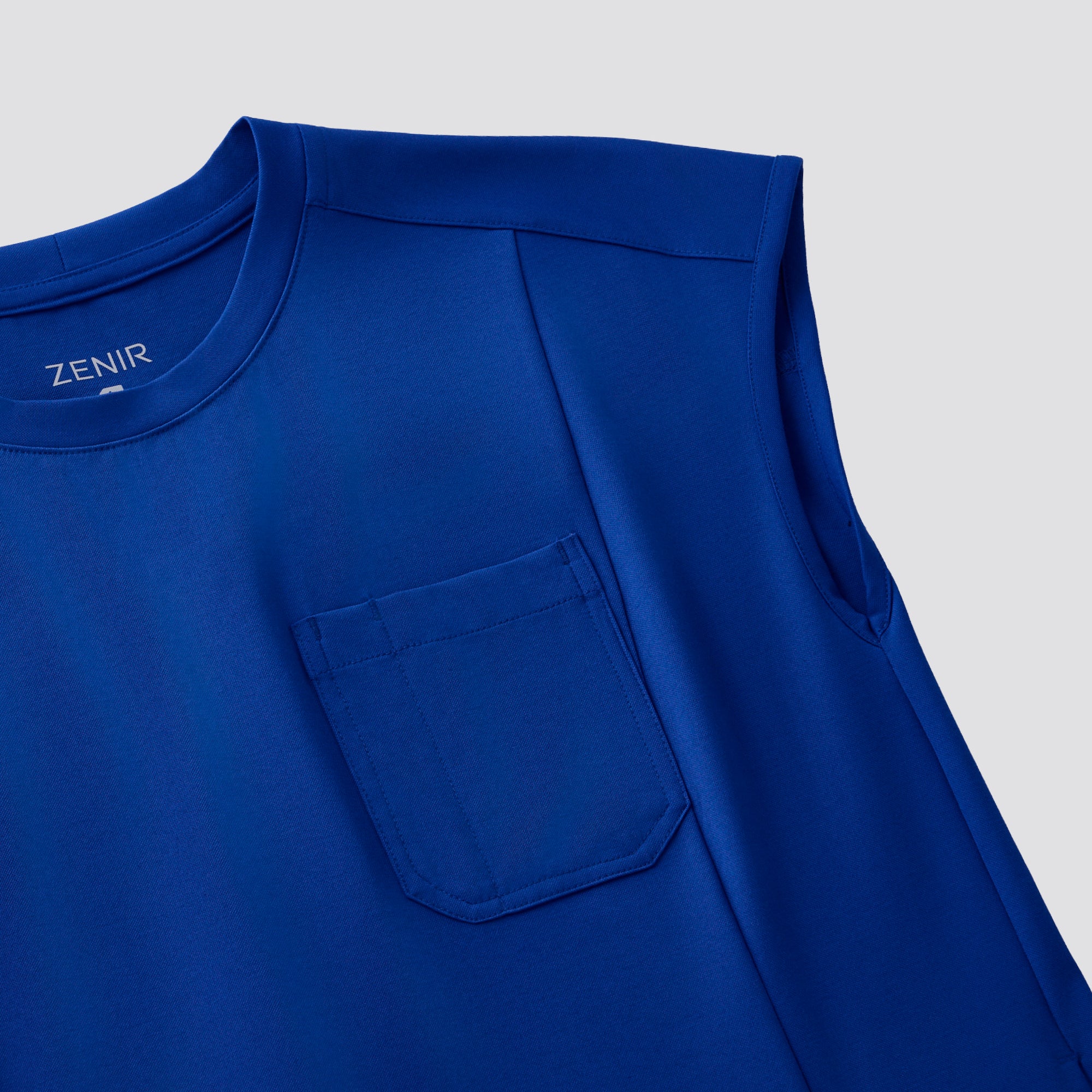 Image of Zenir | Women's Soft Stretch Crewneck Scrub Top - Royal Blue
