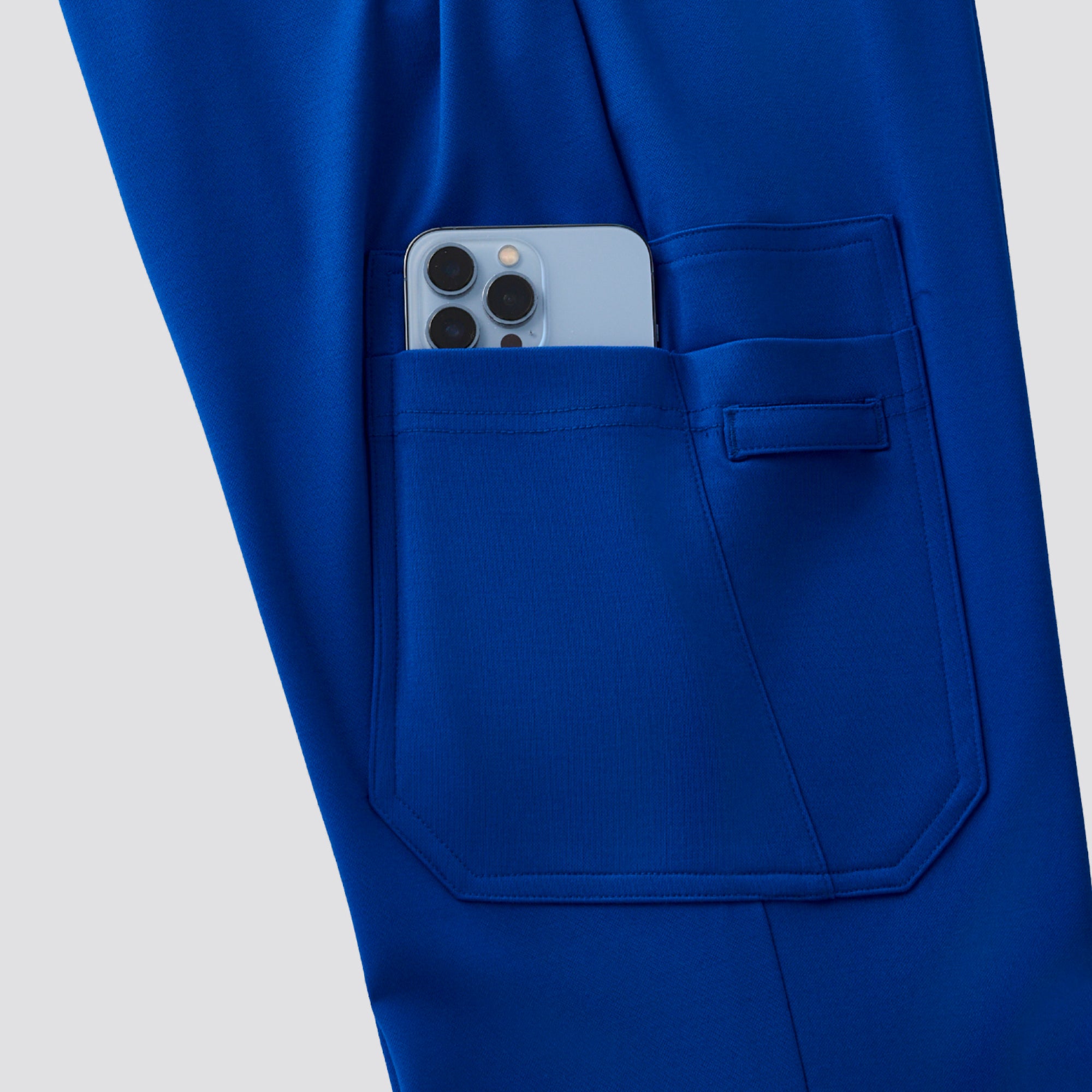 Image of Zenir | Women's Soft Stretch High Waisted Flare Scrub Pants - Royal Blue