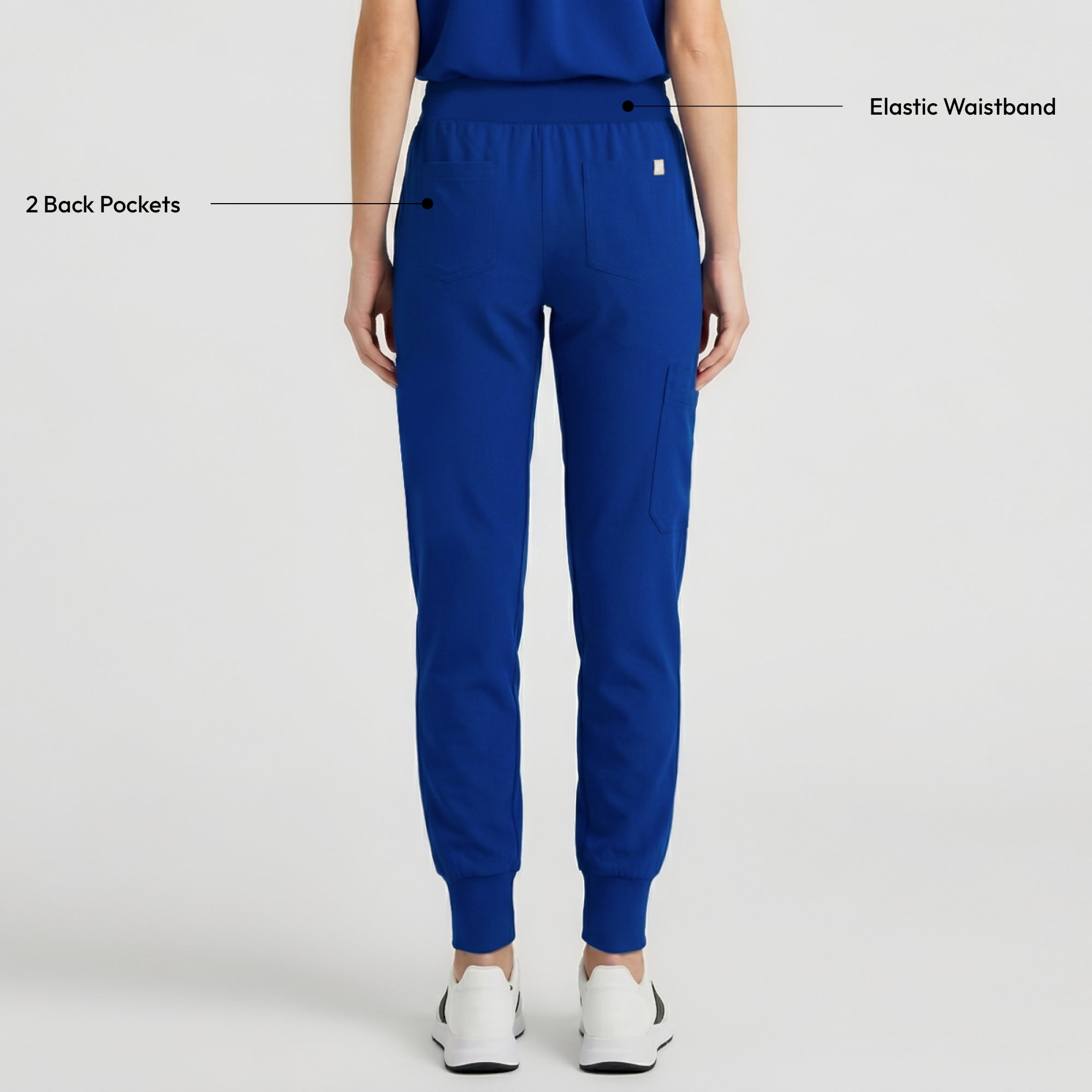 Image of Zenir | Women's Soft Stretch High Waisted Jogger Scrub Pants - Royal Blue