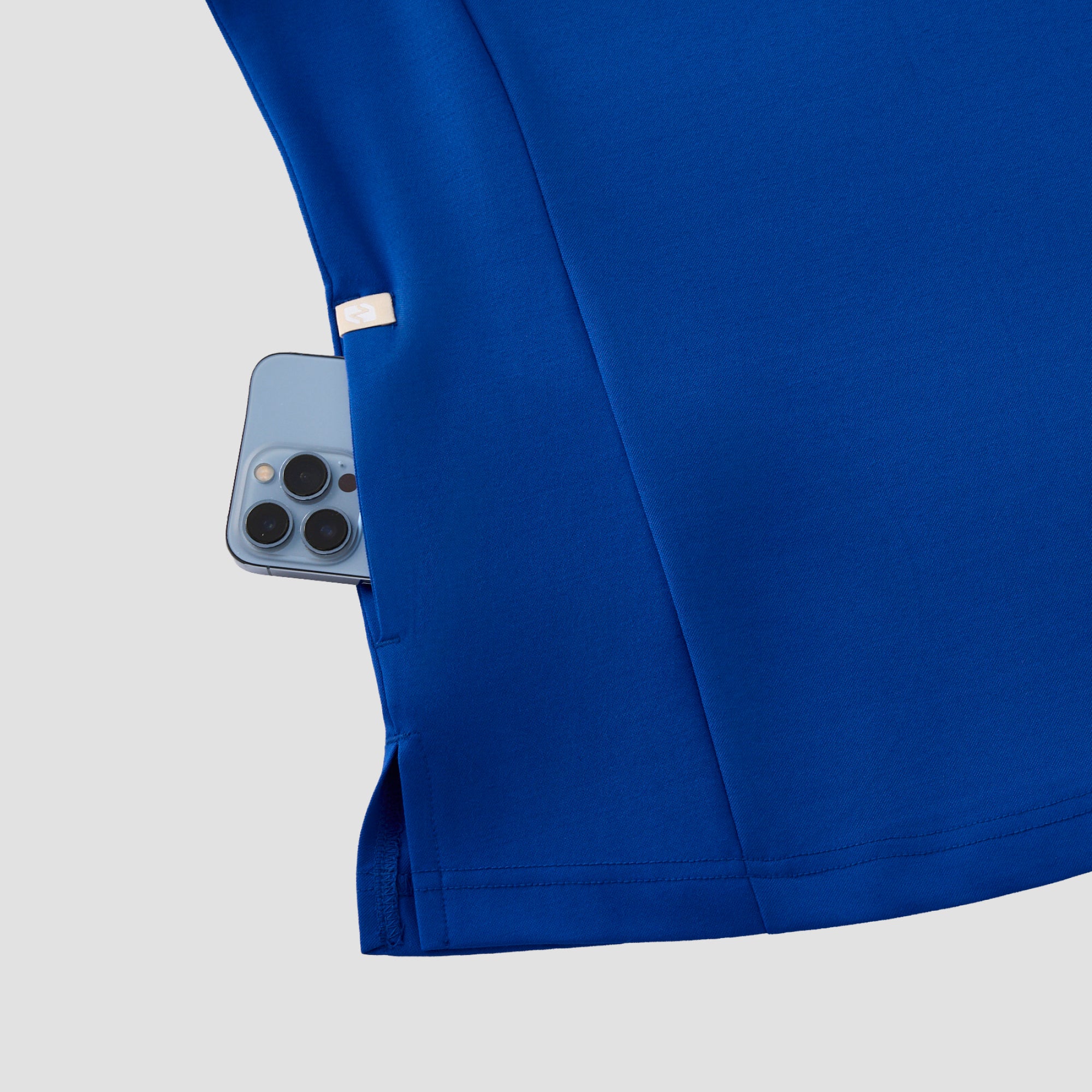 Image of Zenir | Women's Soft Stretch Notched Scrub Top - Royal Blue