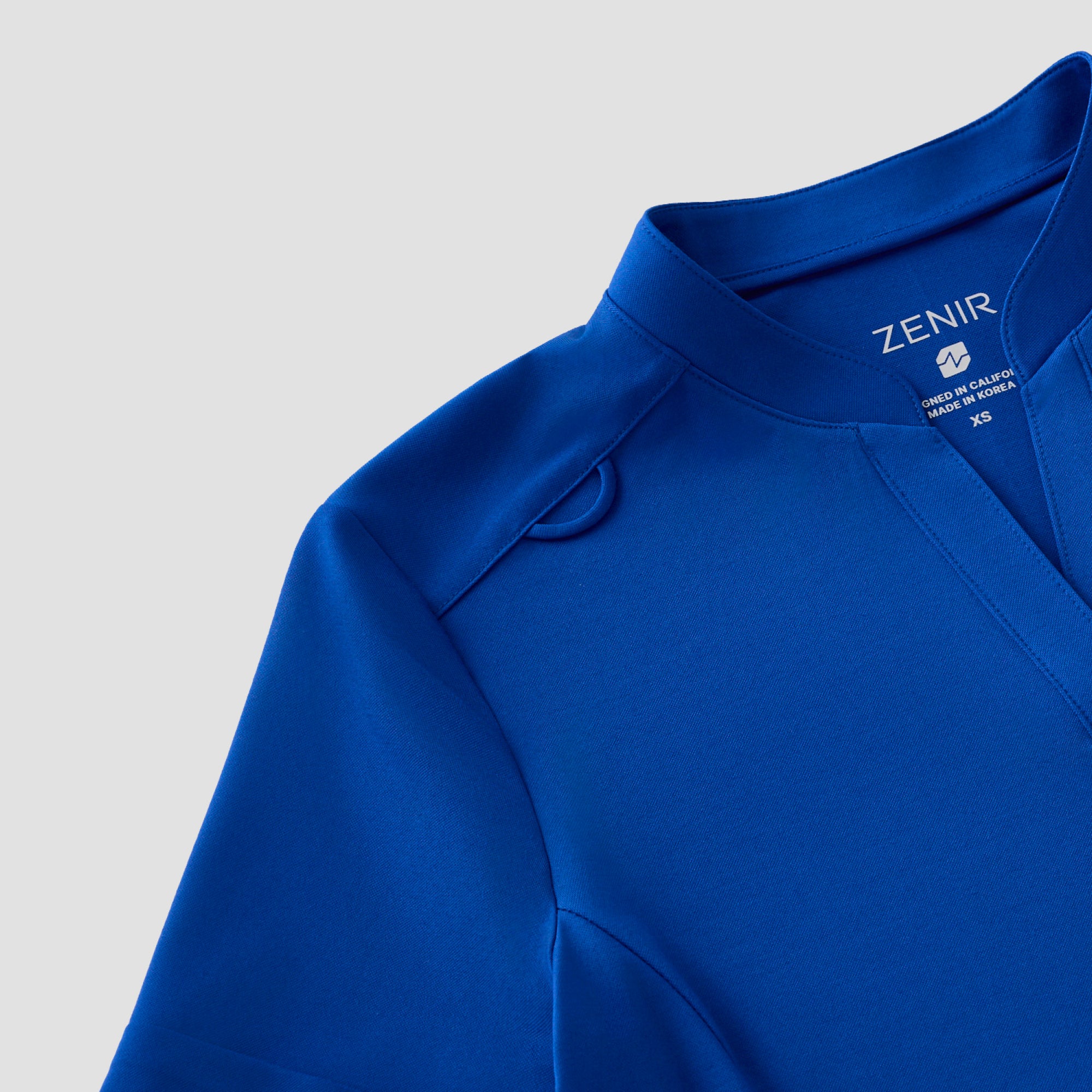 Image of Zenir | Women's Soft Stretch Notched Scrub Top - Royal Blue