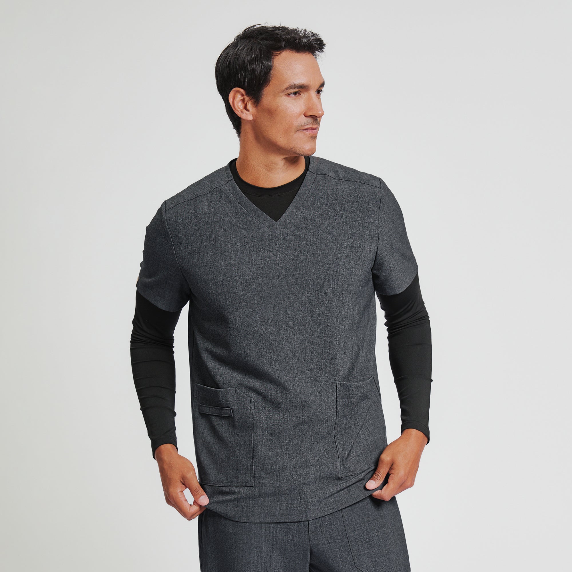 Image of Zenir | Men's Essential Underscrub Top - Black