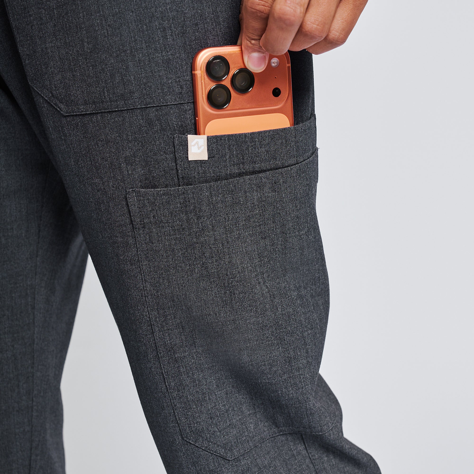 Image of Zenir | Men's Essential 8-Pocket Straight Scrub Pants - Charcoal Gray