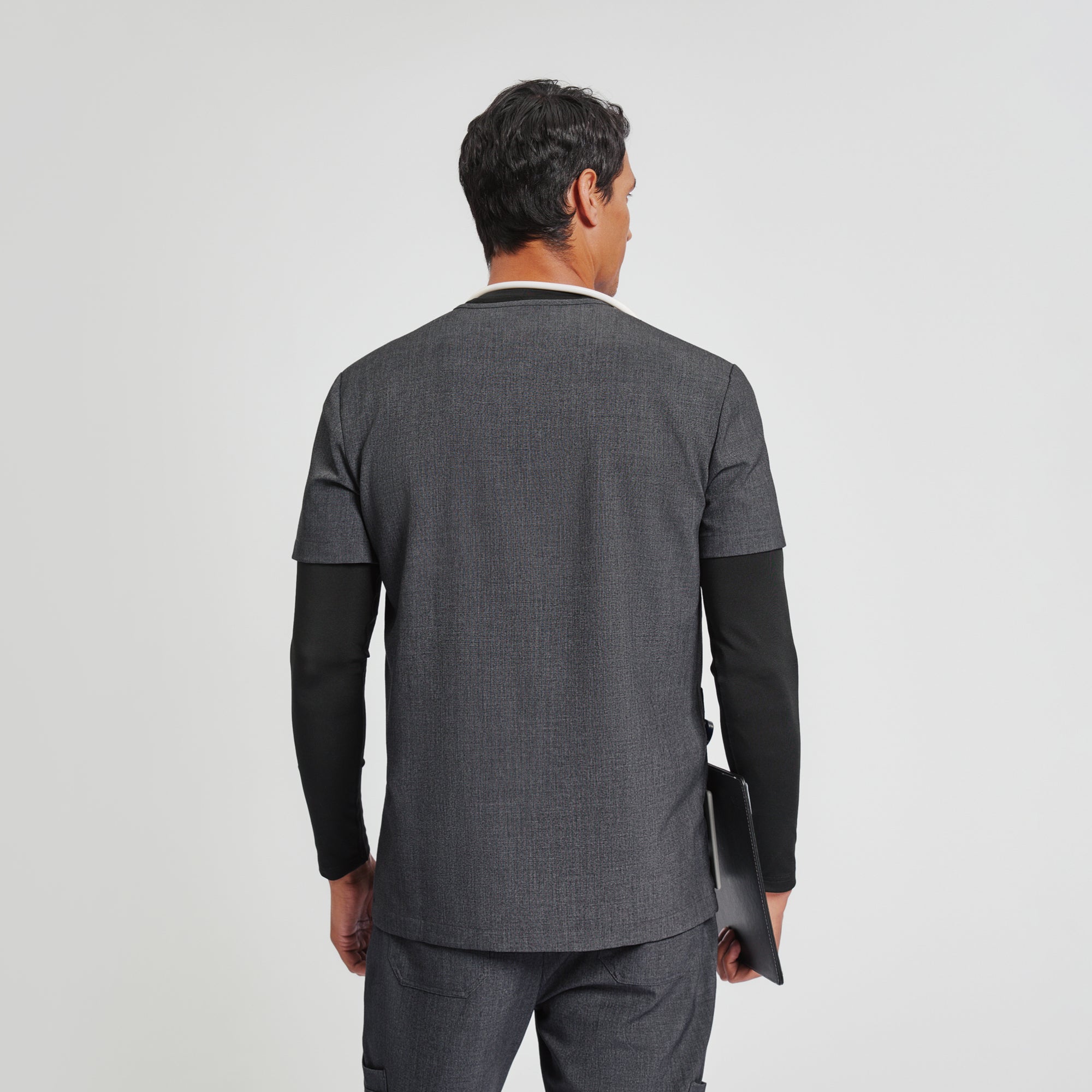 Image of Zenir | Men's VersaPocket Scrub Top - Charcoal Gray