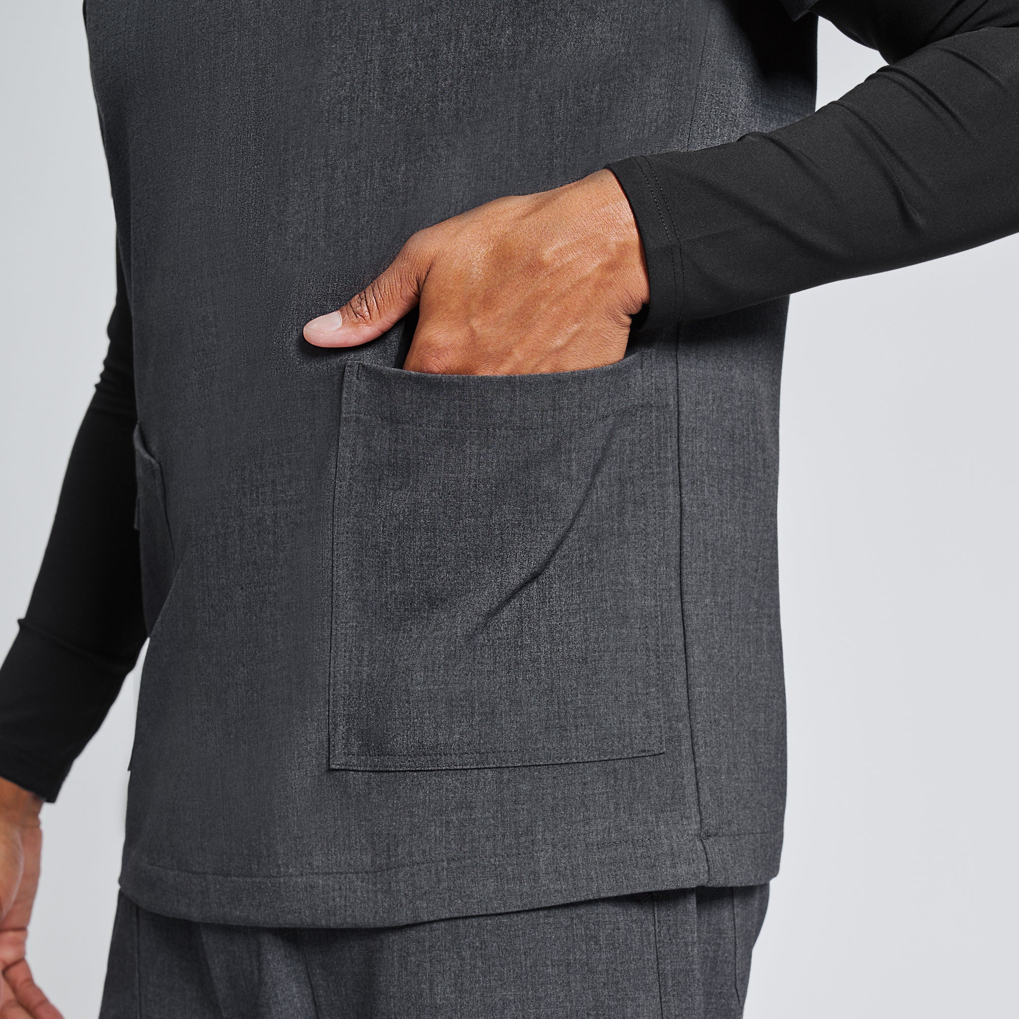 Image of Zenir | Men's VersaPocket Scrub Top - Charcoal Gray