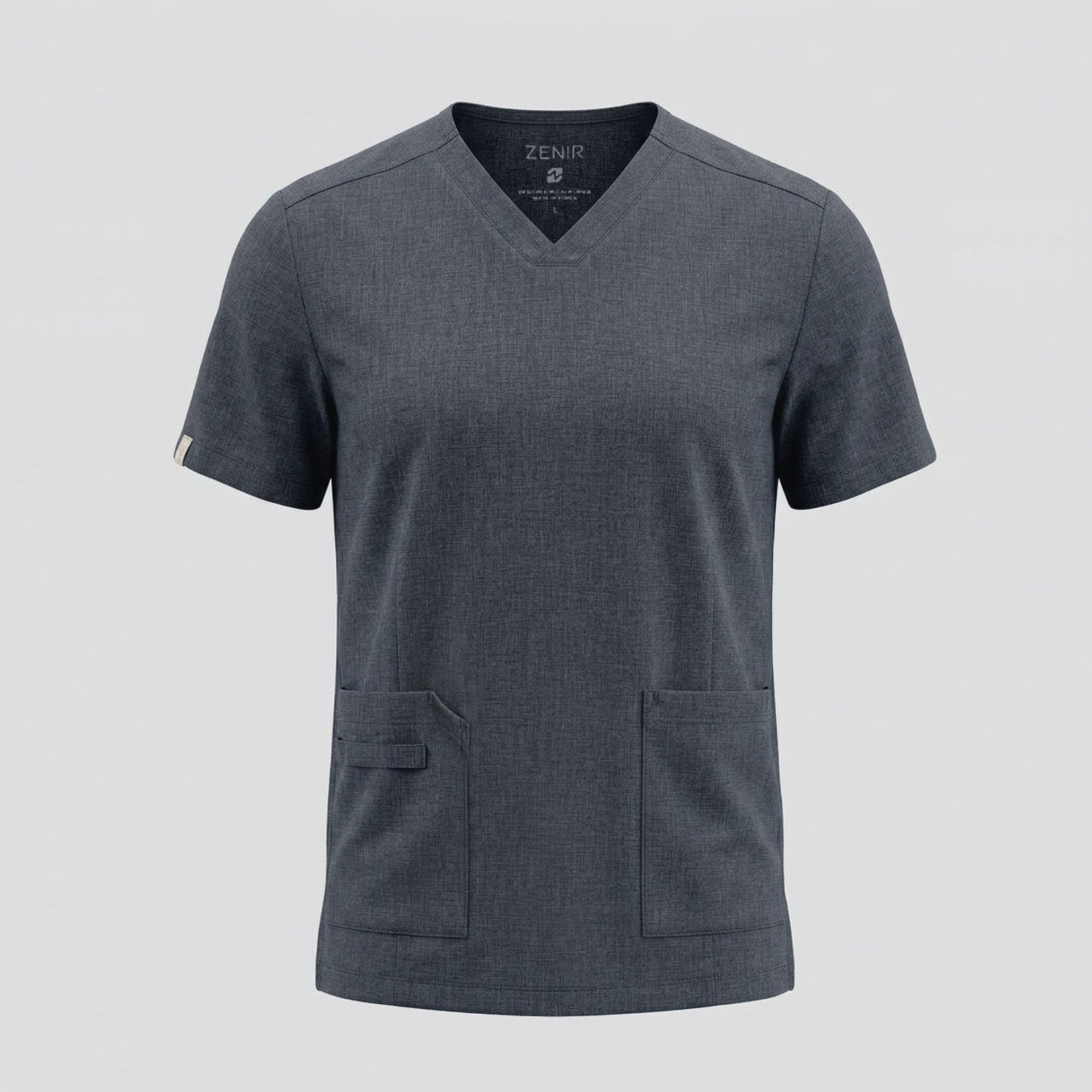 Image of Zenir | Men's VersaPocket Scrub Top - Charcoal Gray