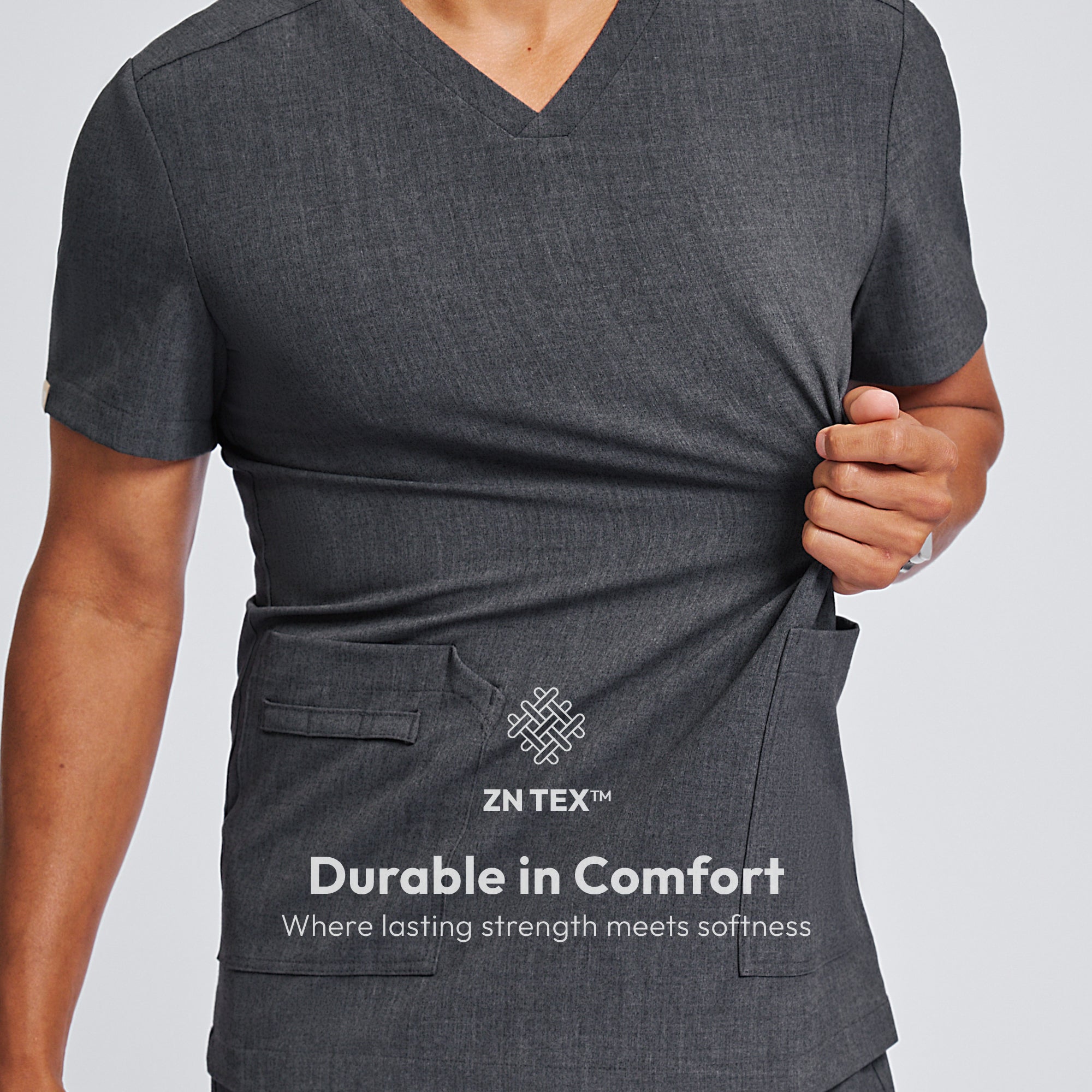 Image of Zenir | Men's VersaPocket Scrub Top - Charcoal Gray