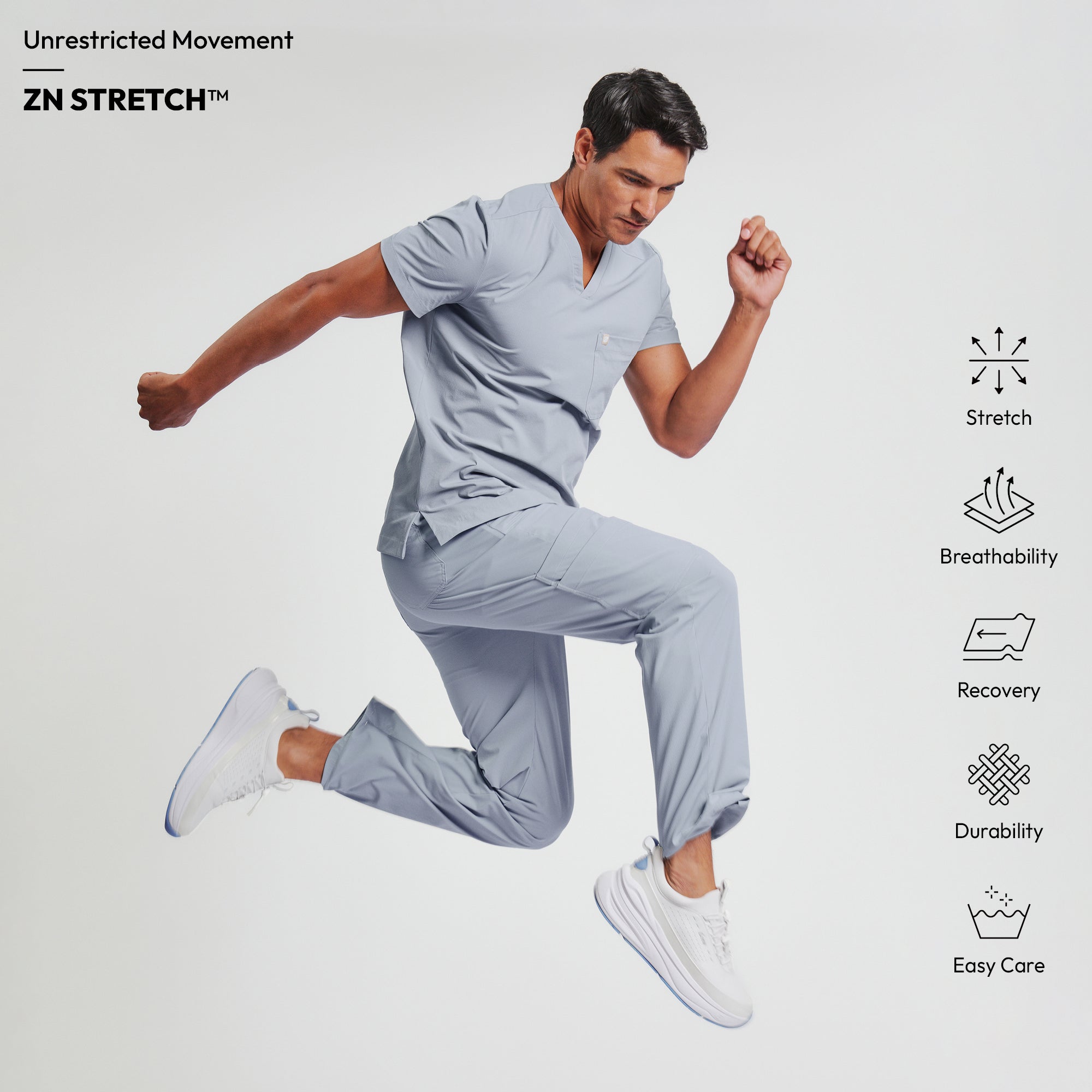 Image of Zenir | Men's Pocket Straight Scrub Pants - Cool Gray