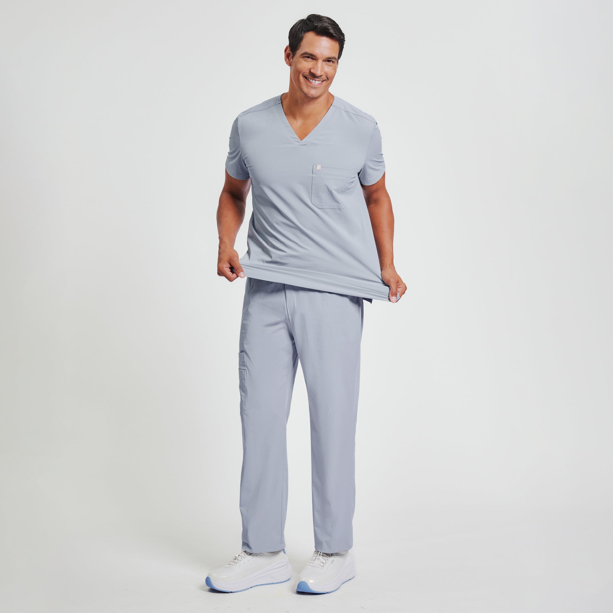 Image of Zenir | Men's Pocket Straight Scrub Pants - Cool Gray