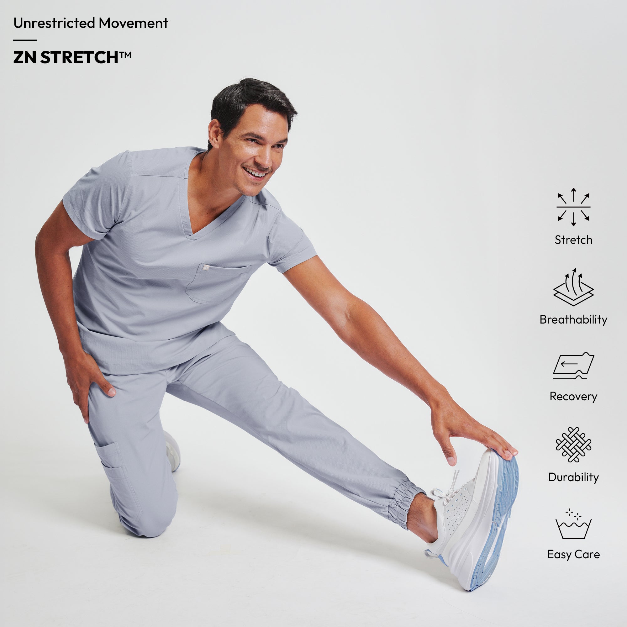 Image of Zenir | Men's Single Pocket Scrub Top - Cool Gray