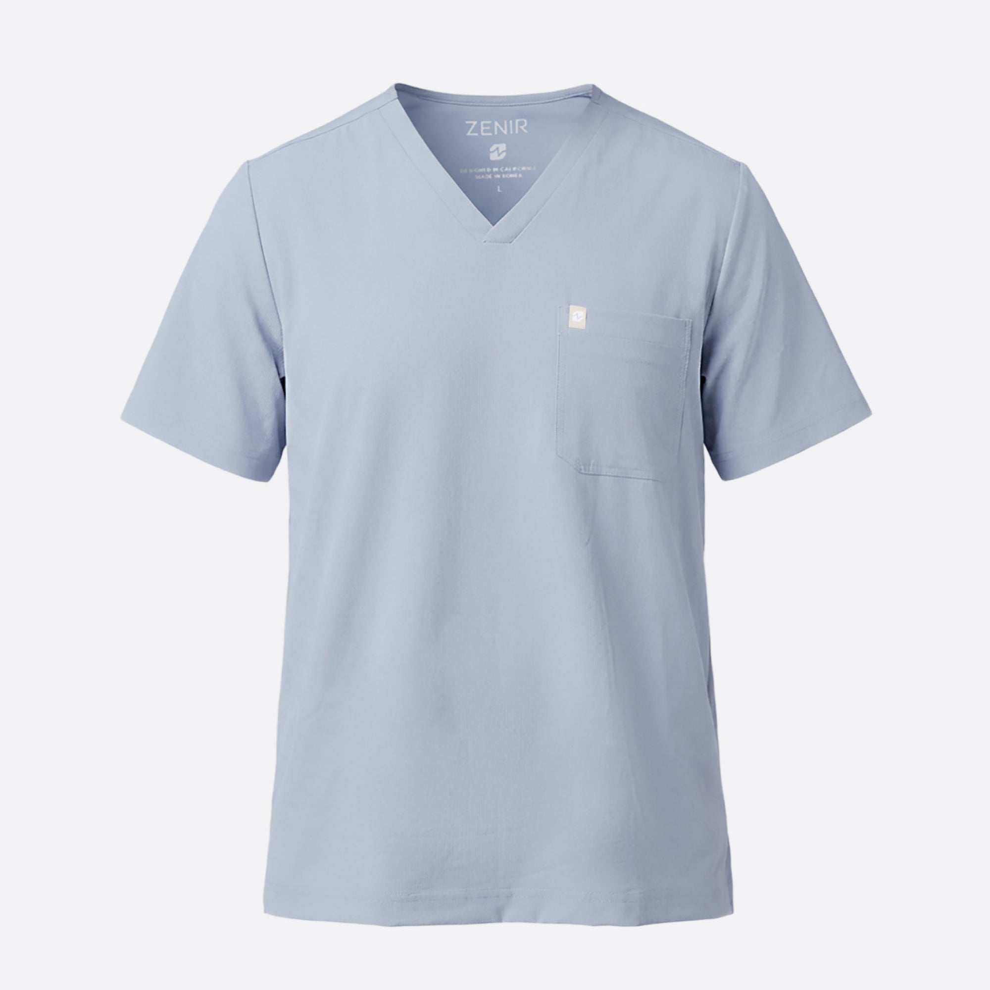 Image of Zenir | Men's Single Pocket Scrub Top - Cool Gray