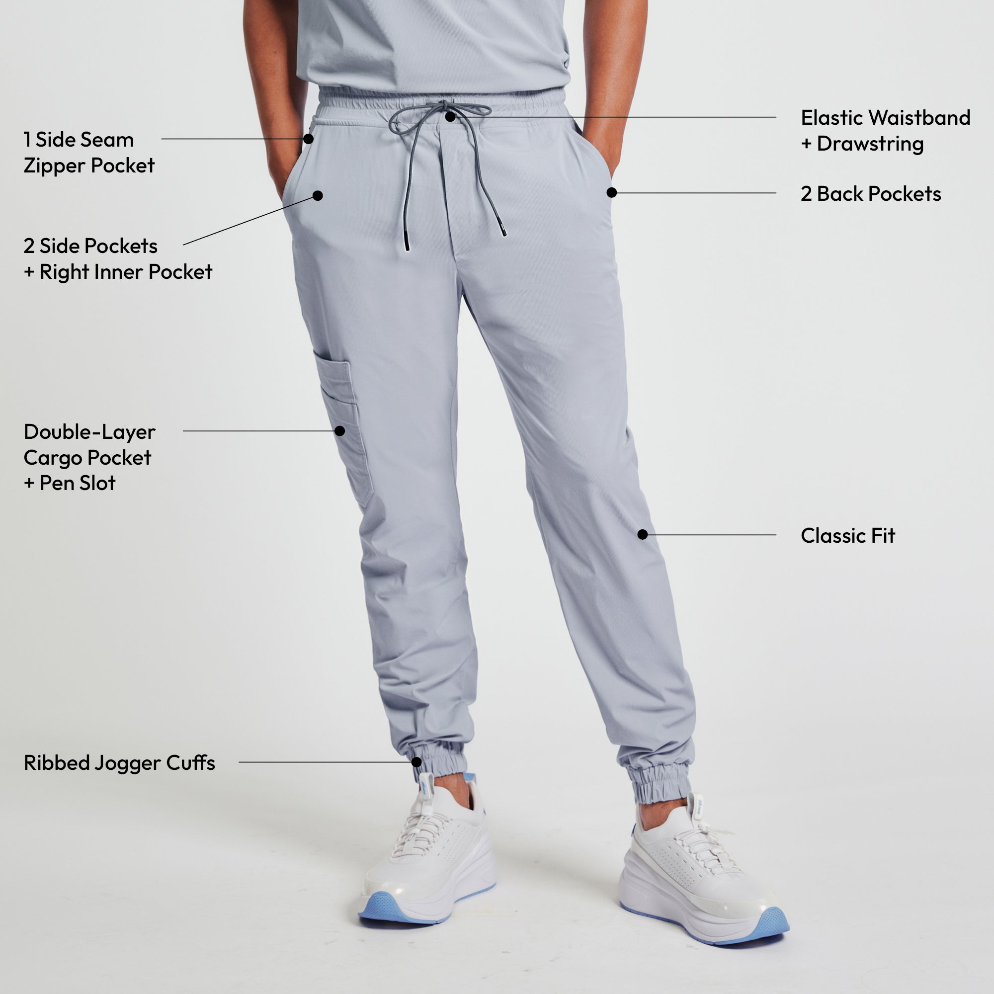 Image of Zenir | Men's StretchFit Jogger Scrub Pants - Cool Gray