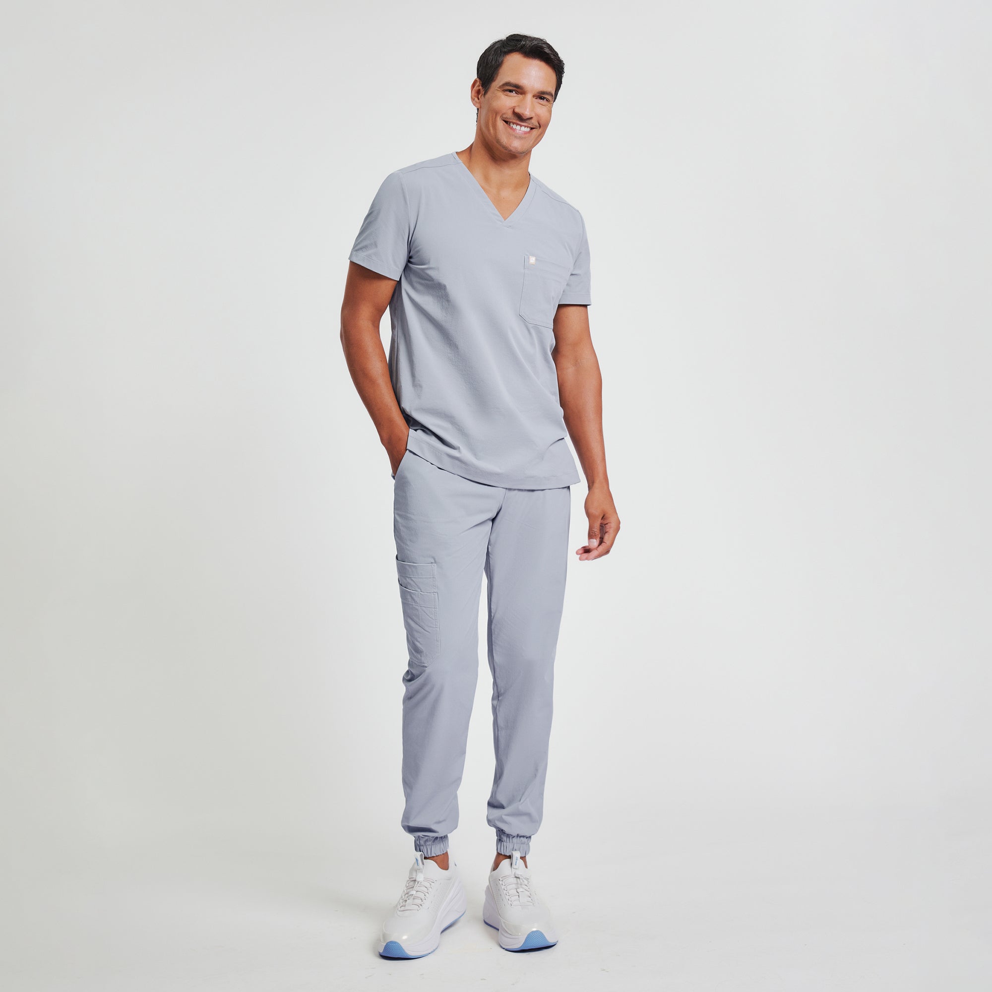 Image of Zenir | Men's StretchFit Jogger Scrub Pants - Cool Gray