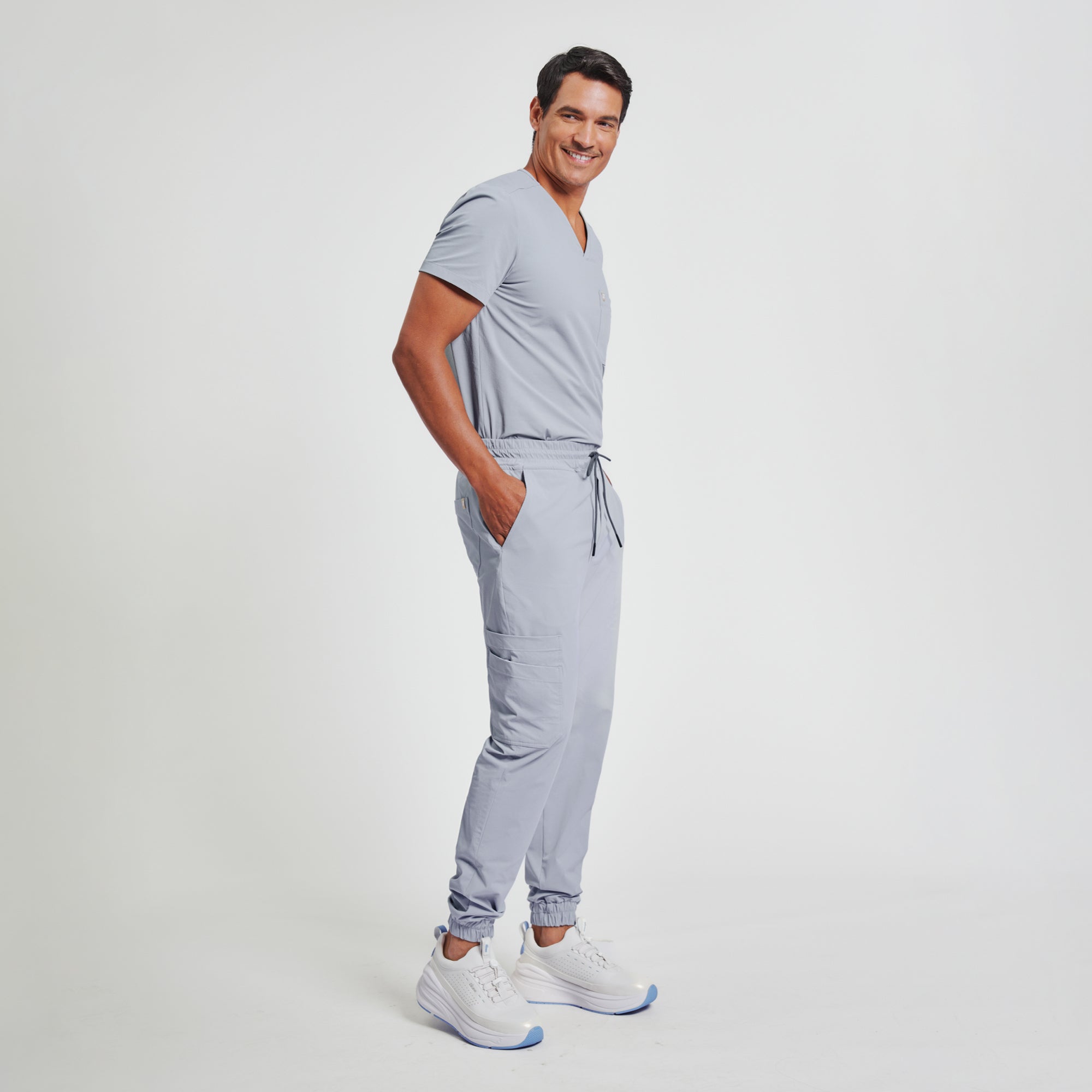 Image of Zenir | Men's StretchFit Jogger Scrub Pants - Cool Gray