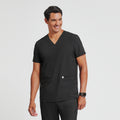 Zenir | Men's Double Pocket Scrub Top - Eco Black