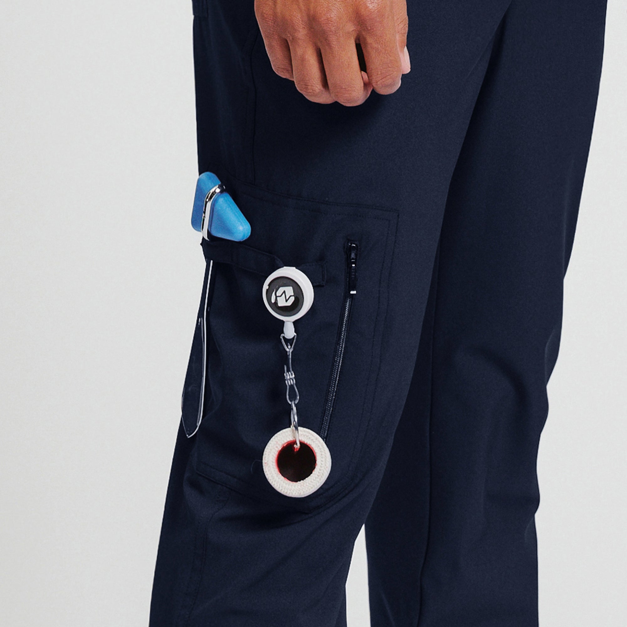 Image of Zenir | Men's Zipper Pocket Jogger Scrub Pants - Eco Navy