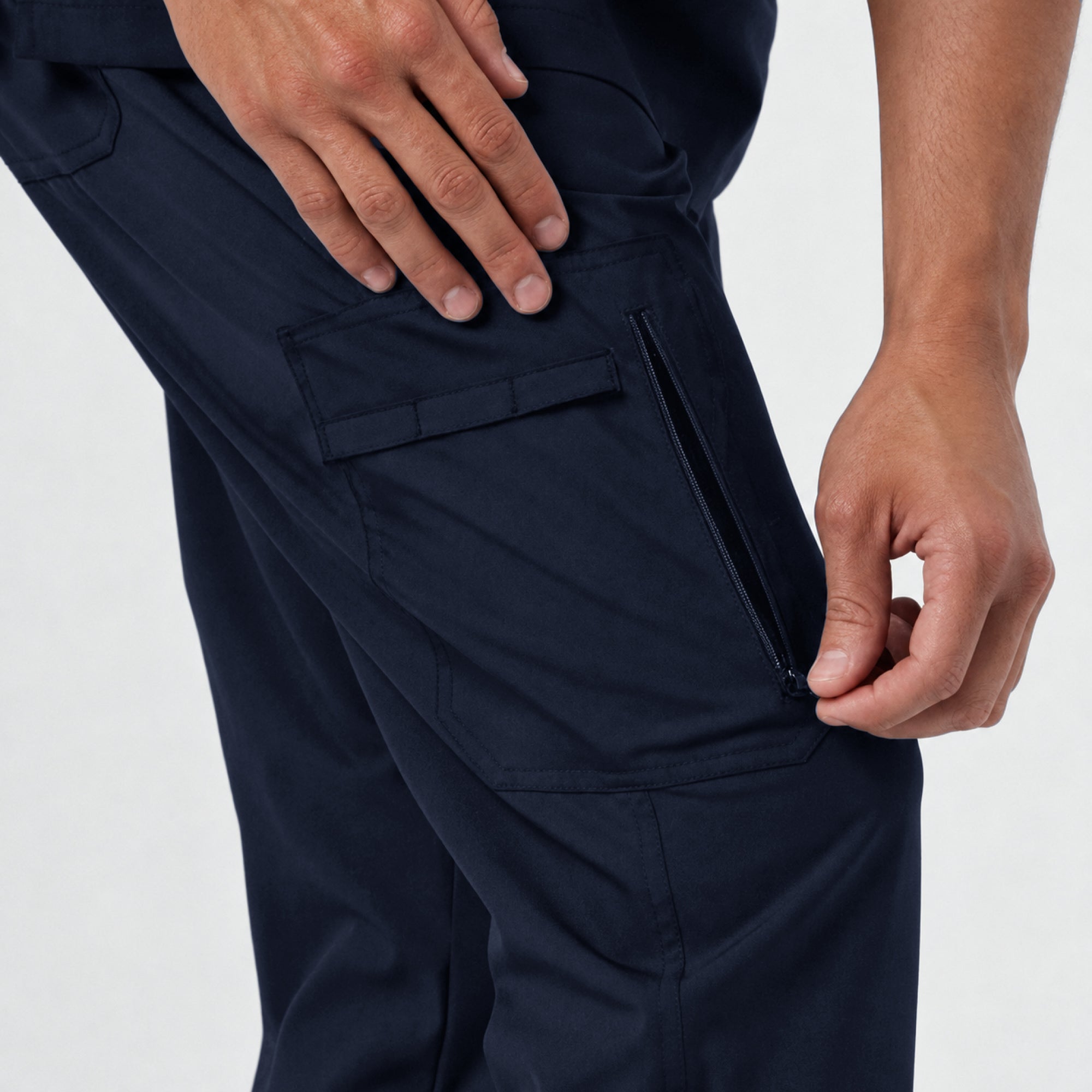 Image of Zenir | Men's Zipper Pocket Jogger Scrub Pants - Eco Navy
