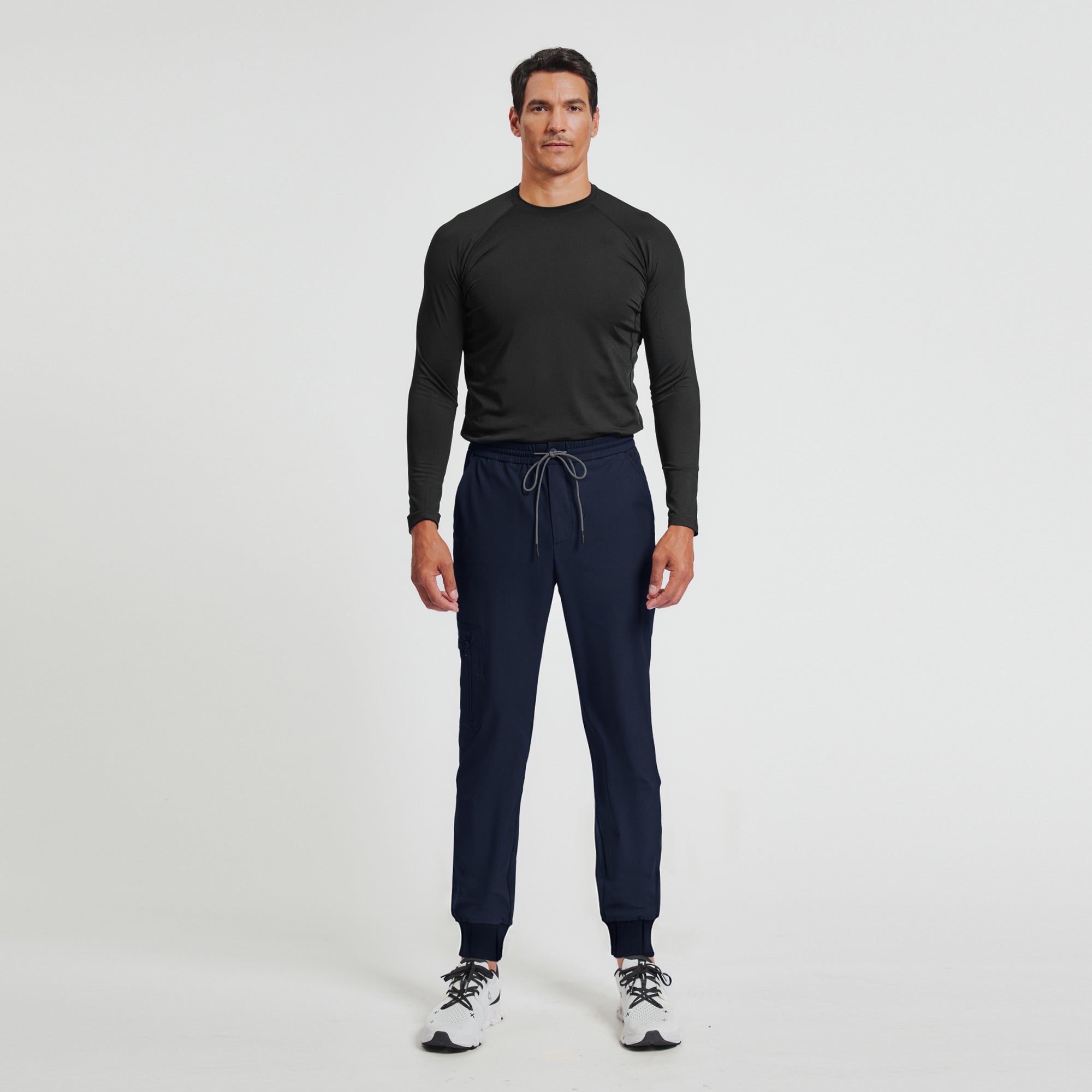 Image of Zenir | Men's Zipper Pocket Jogger Scrub Pants - Eco Navy