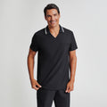Zenir | Men's Performance Polo Scrub Top - Jet Black