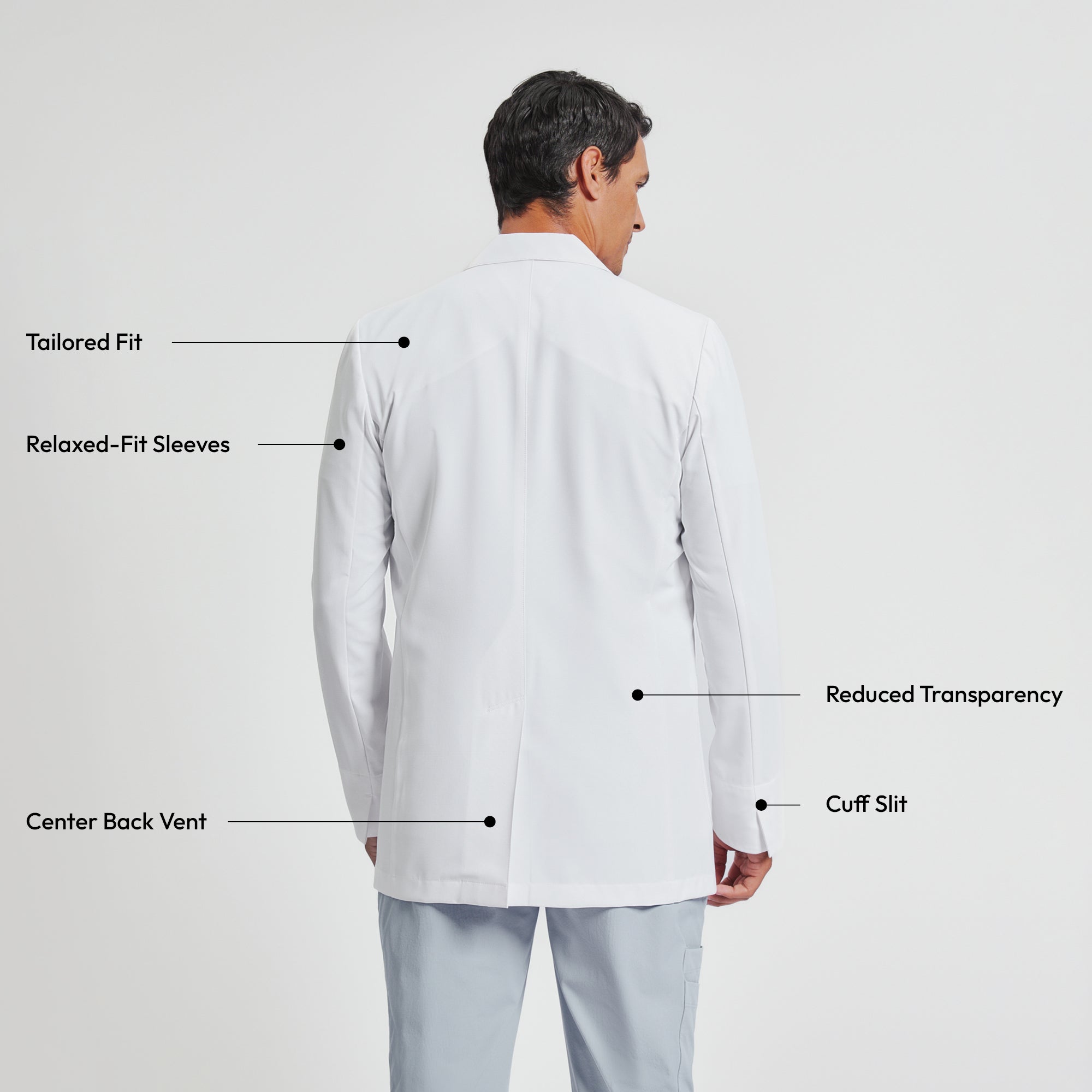 Image of Zenir | Men's Utility Short Lab Coat LCM-102 - White