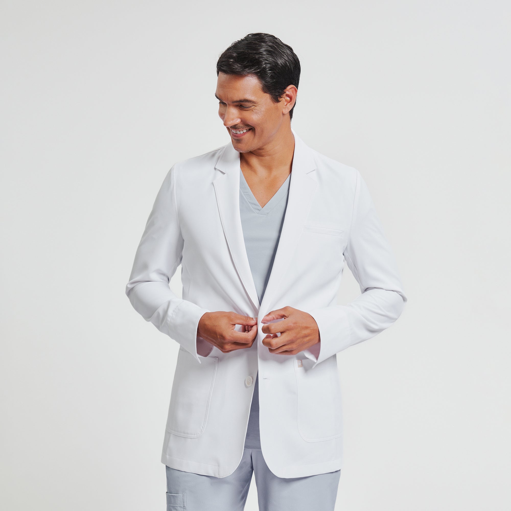 Image of Zenir | Men's Utility Short Lab Coat LCM-102 - White