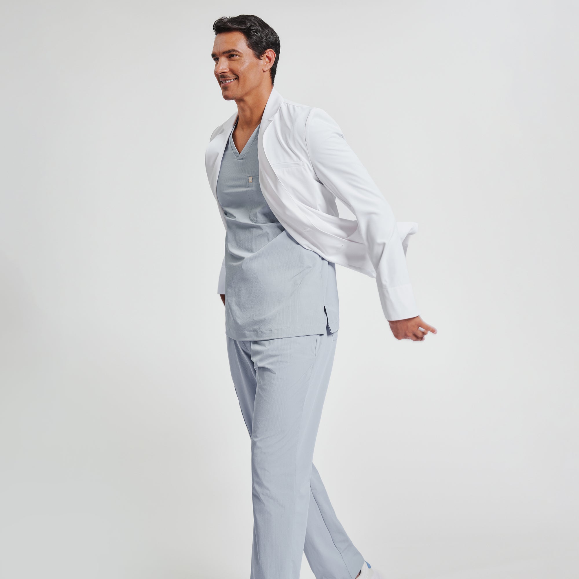 Zenir | Men's Utility Short Lab Coat LCM-102 - White