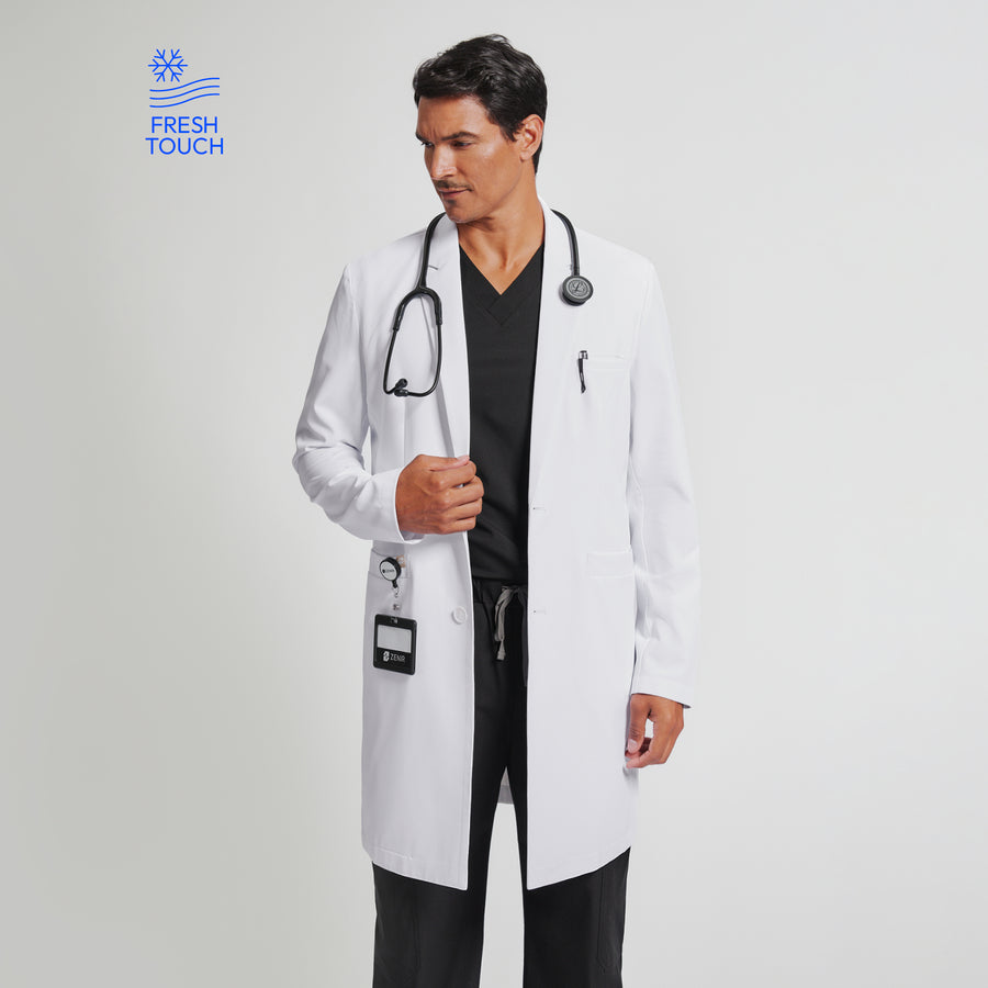 Zenir | Men's Professional Long Lab Coat LCM-103 - White