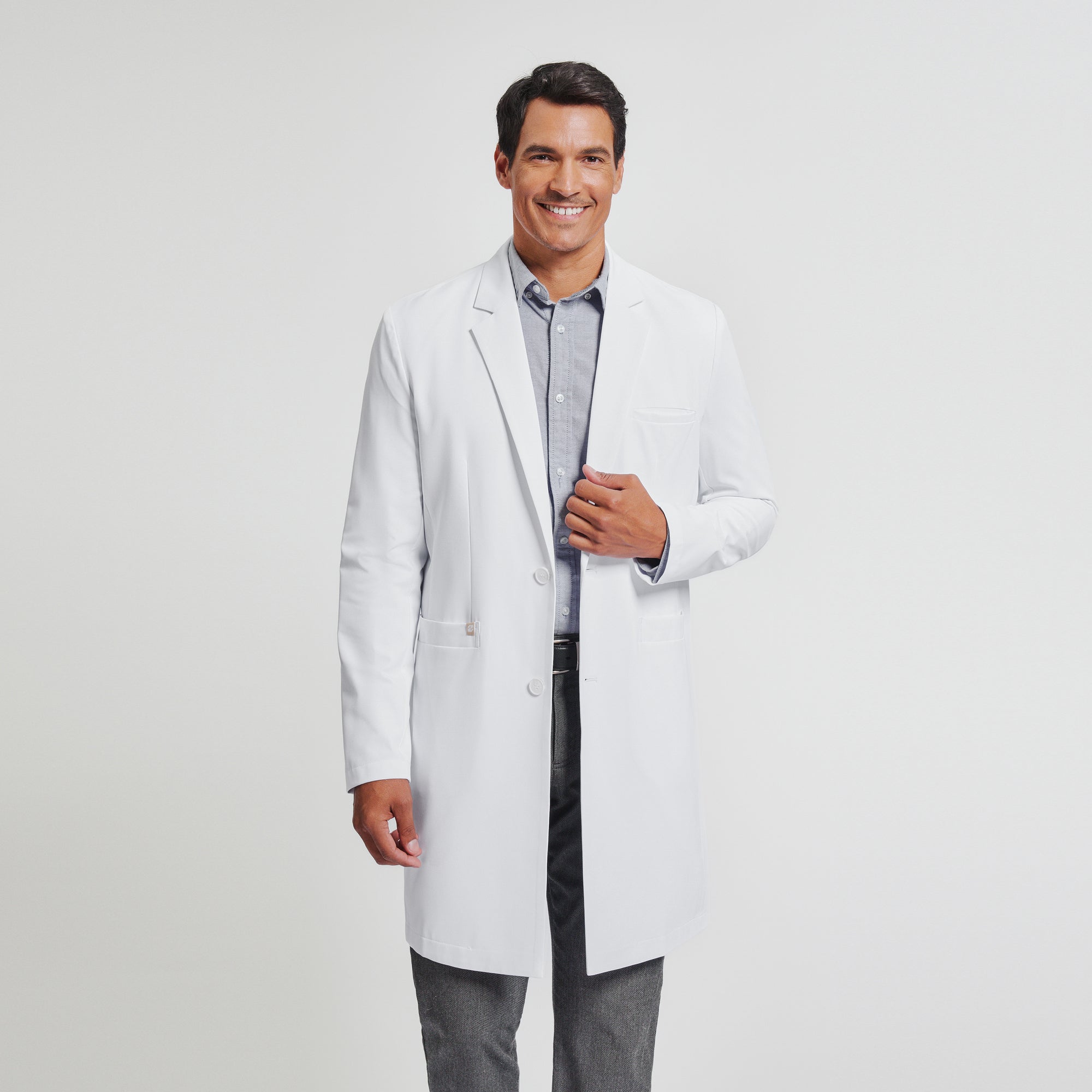 Image of Zenir | Men's Professional Long Lab Coat LCM-103 - White