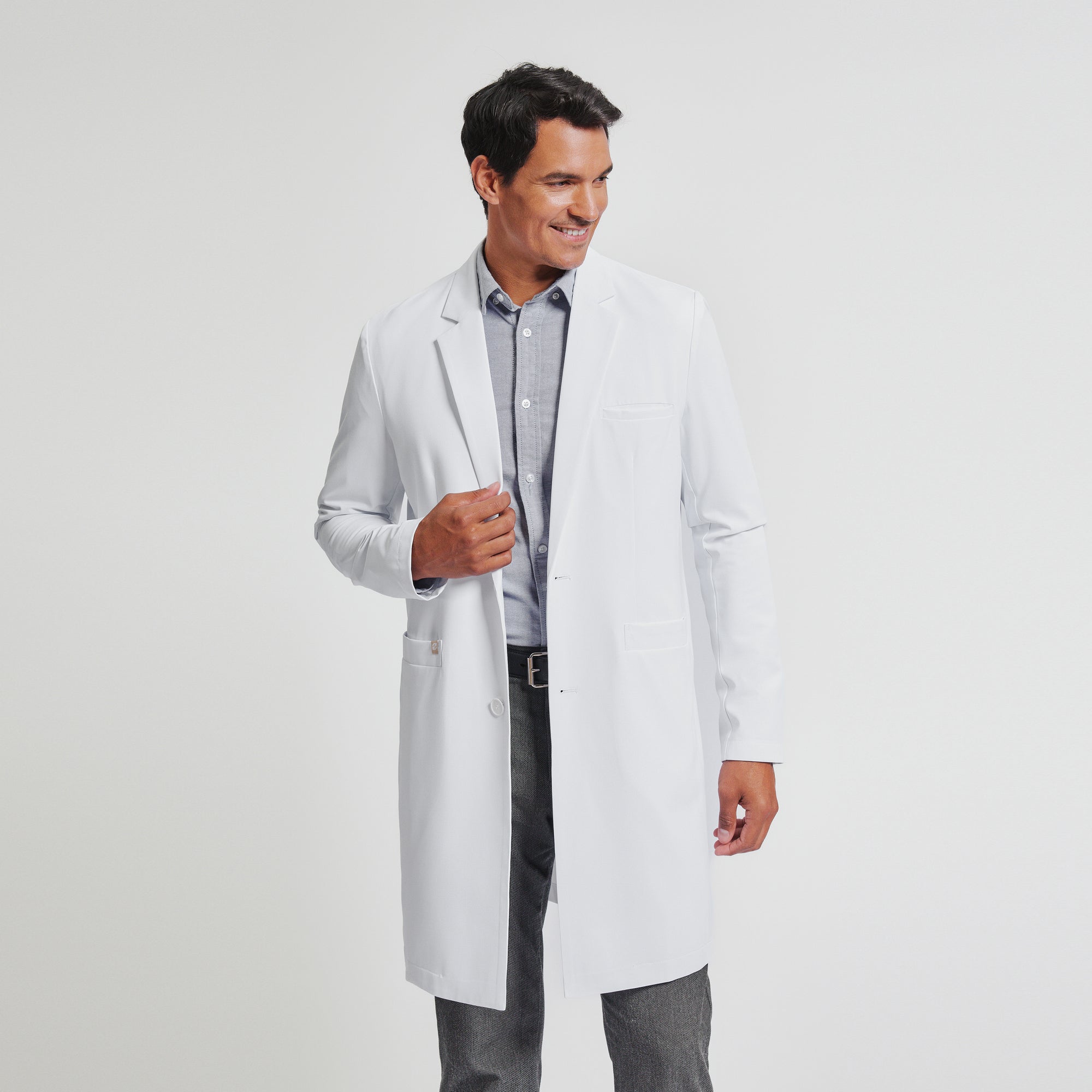 Image of Zenir | Men's Professional Long Lab Coat LCM-103 - White