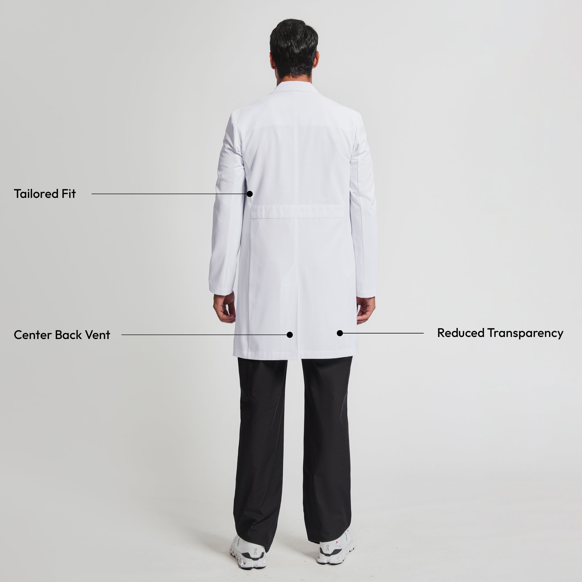 Image of Zenir | Men's Professional Long Lab Coat LCM-103 - White